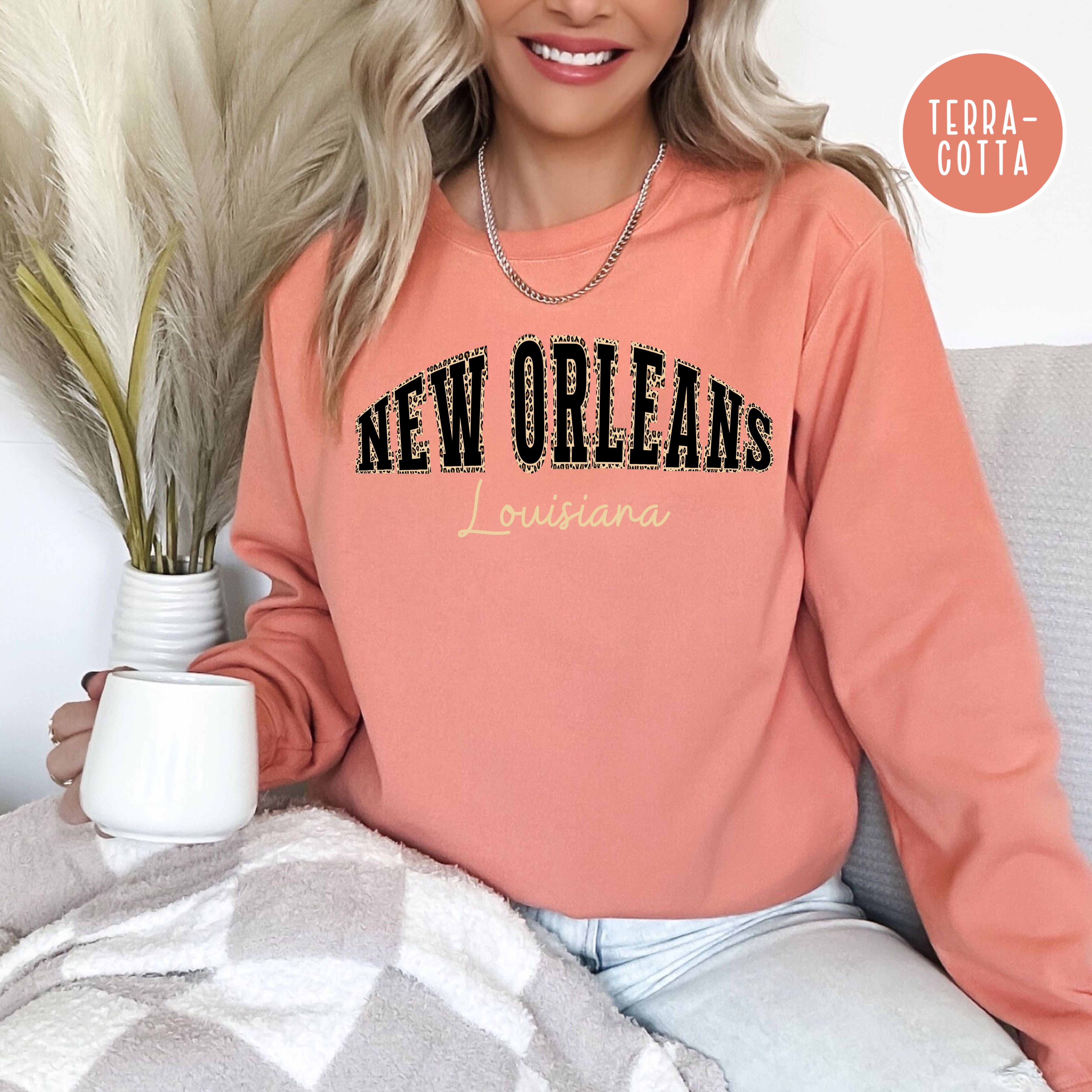 New Orleans Cheta Print Comfort Colors® Sweatshirt