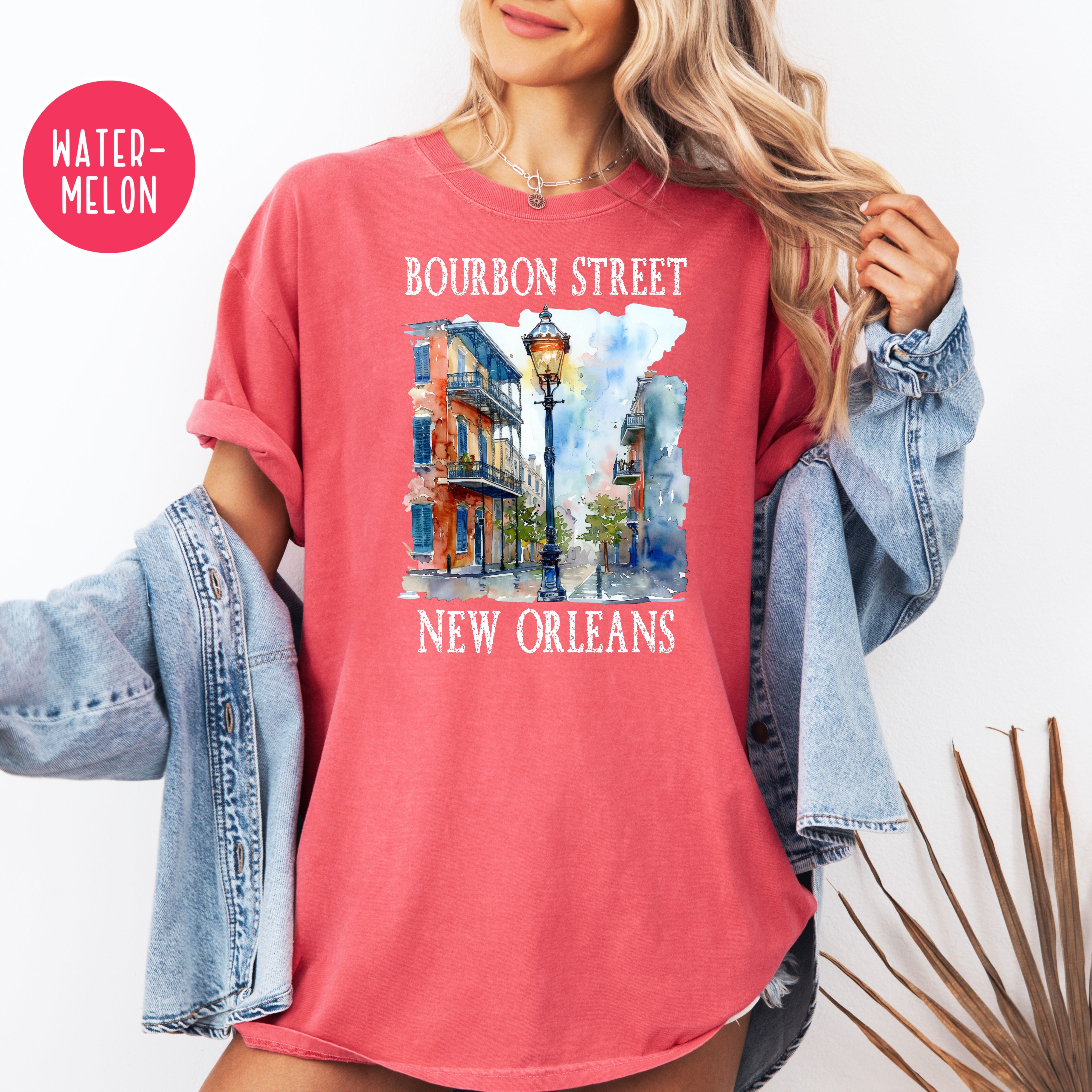Bourbon Street New Orleans Unisex Comfort Colors T-Shirt, New Orleans Vacation Gift Shirt