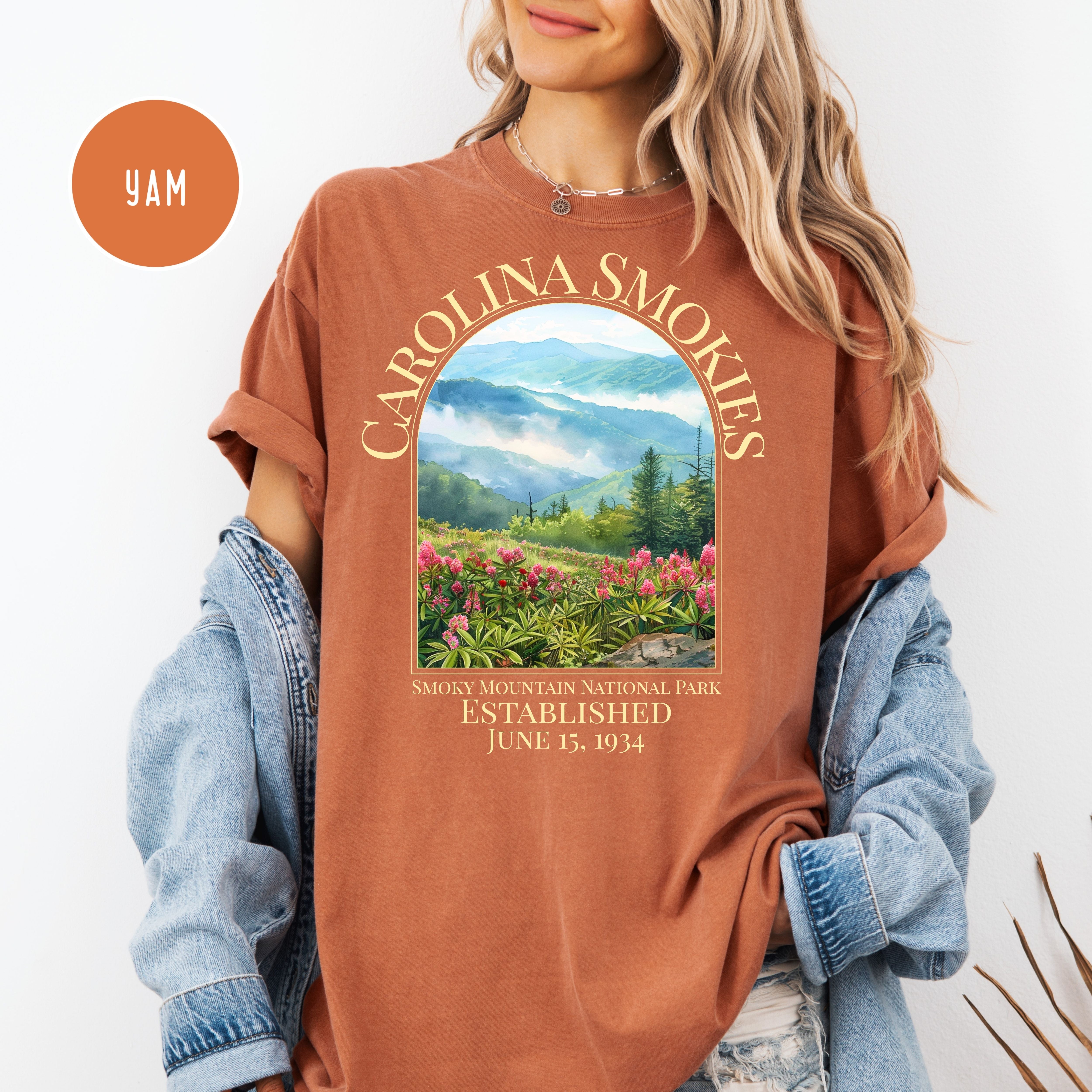 North Carolina Smoky Mountain National Park Comfort Colors T-Shirt, Carolina Smokies Shirt, North Carolina Vacation Shirt, Smoky Mt Park Tee
