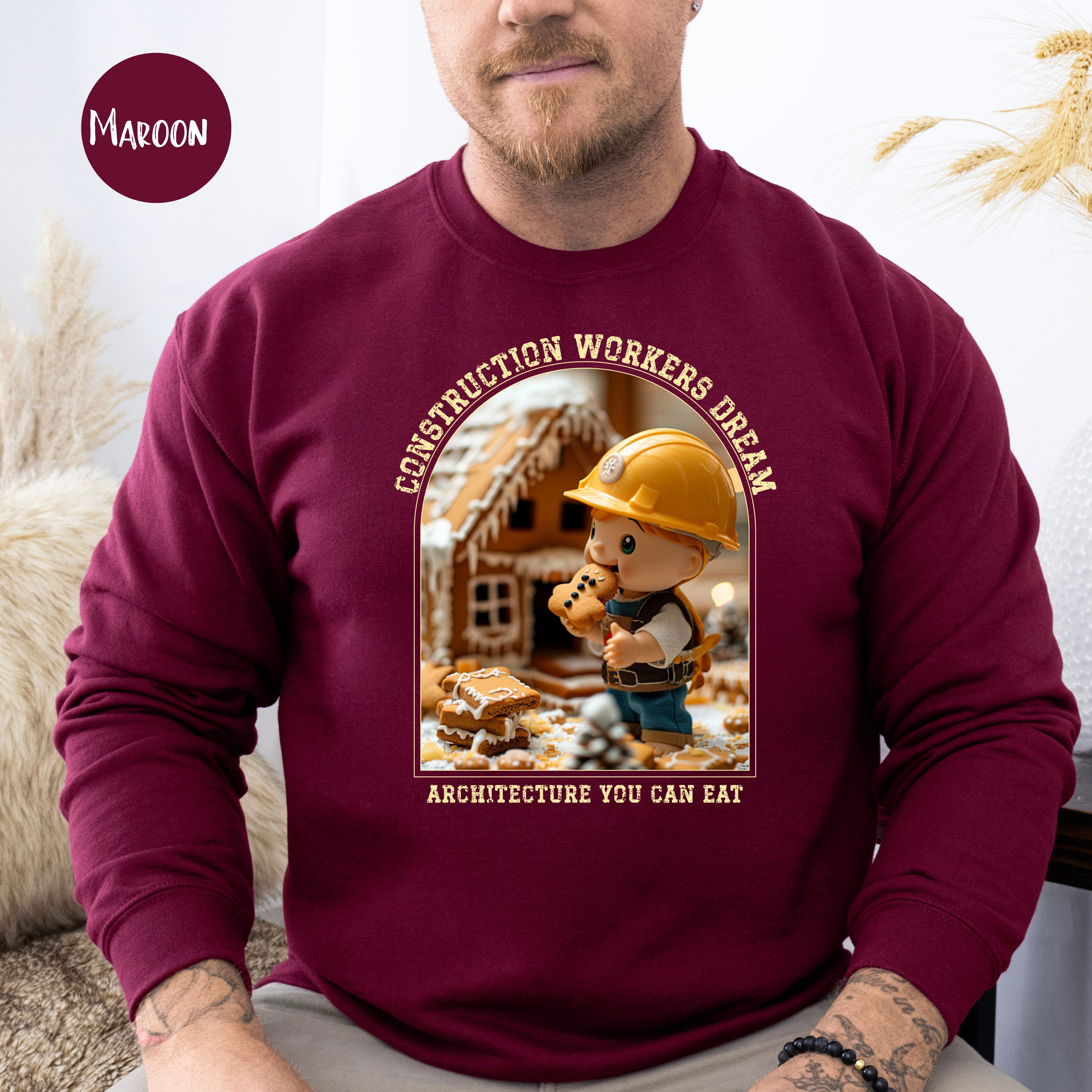Funny Construction Worker Gingerbread House Contest Unisex Sweatshirt