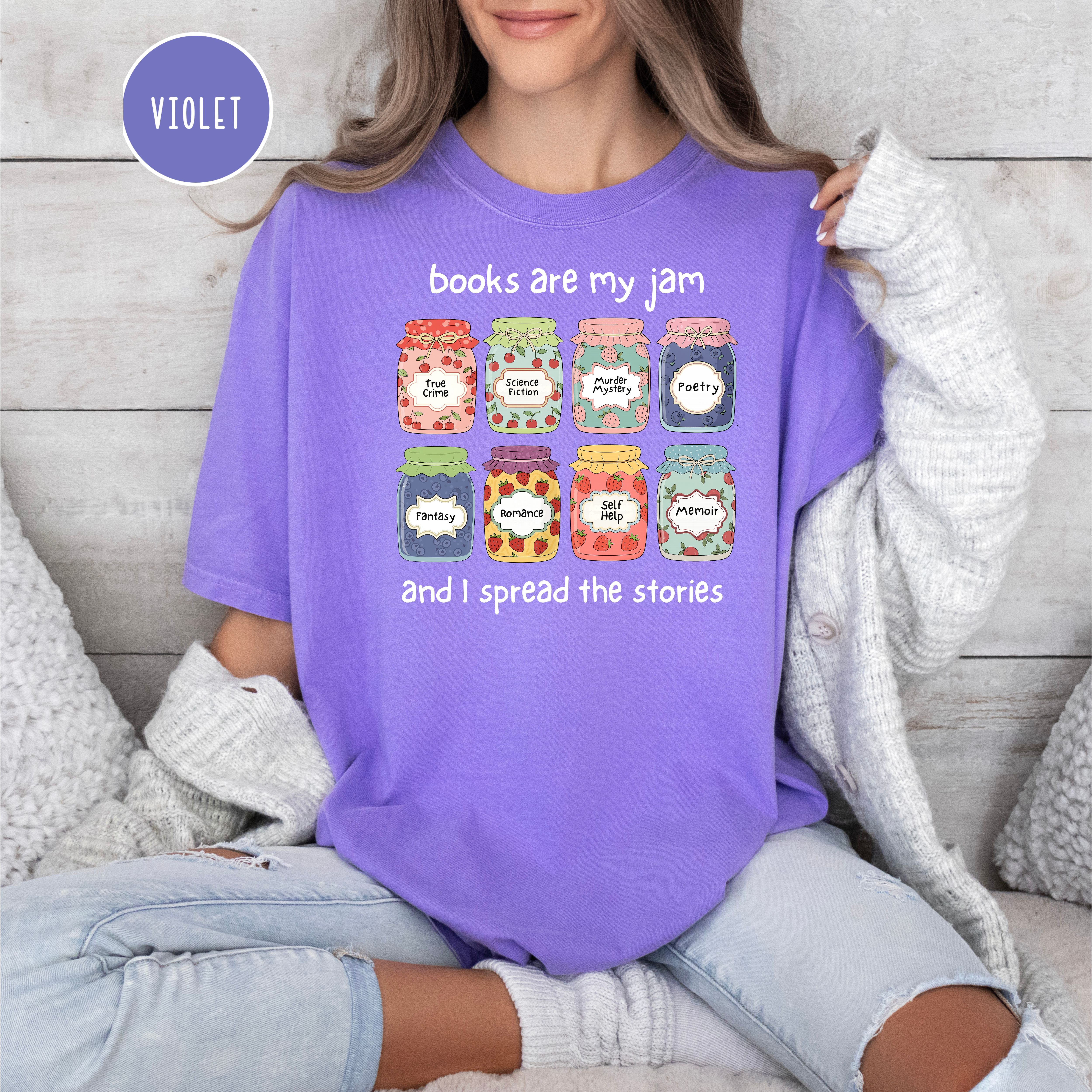 Books Are My Jam Comfort Colors Jam Jars T-Shirt, Book Lover Gift