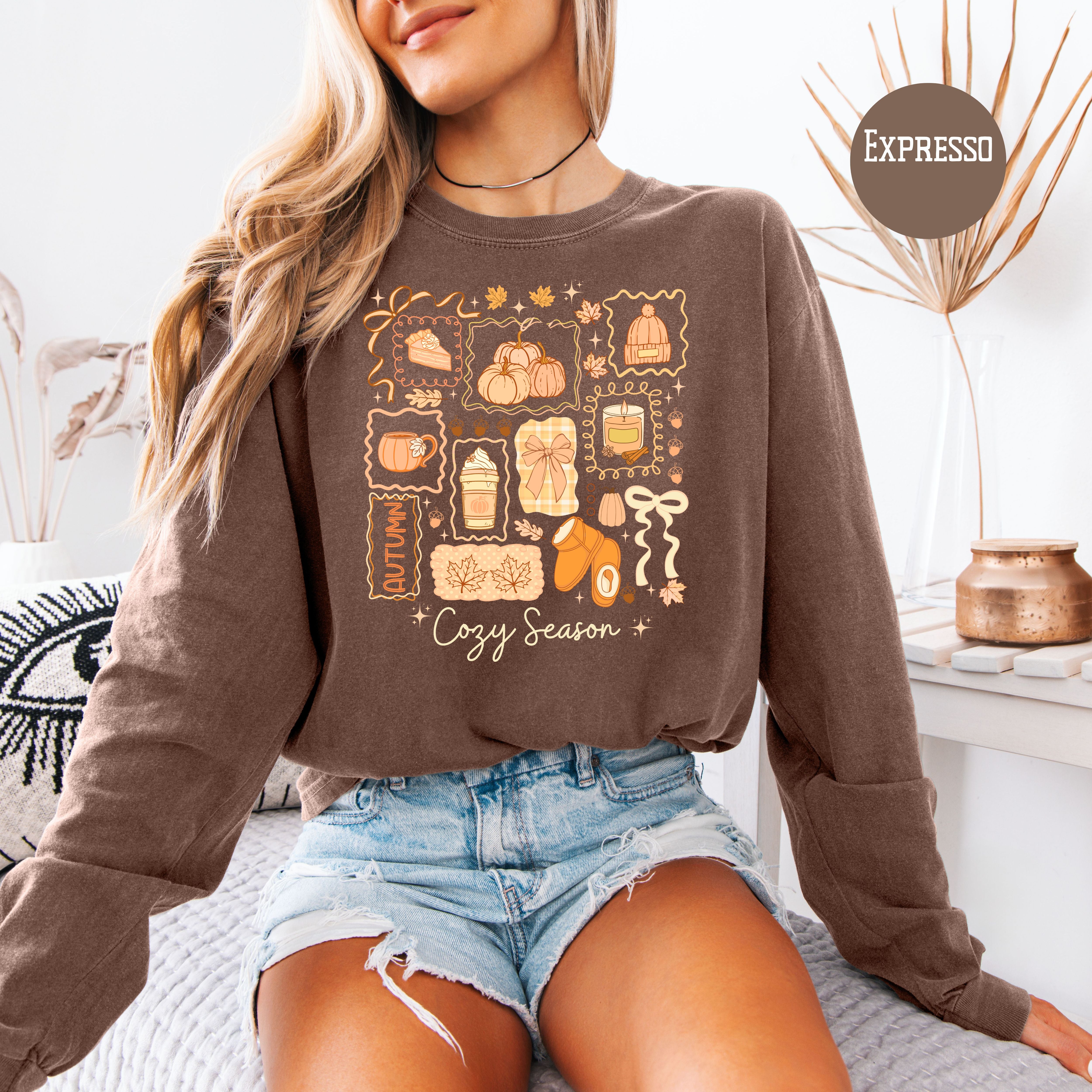 Cozy Season Autumn Long Sleeve Unisex Comfort Colors Fall Shirt