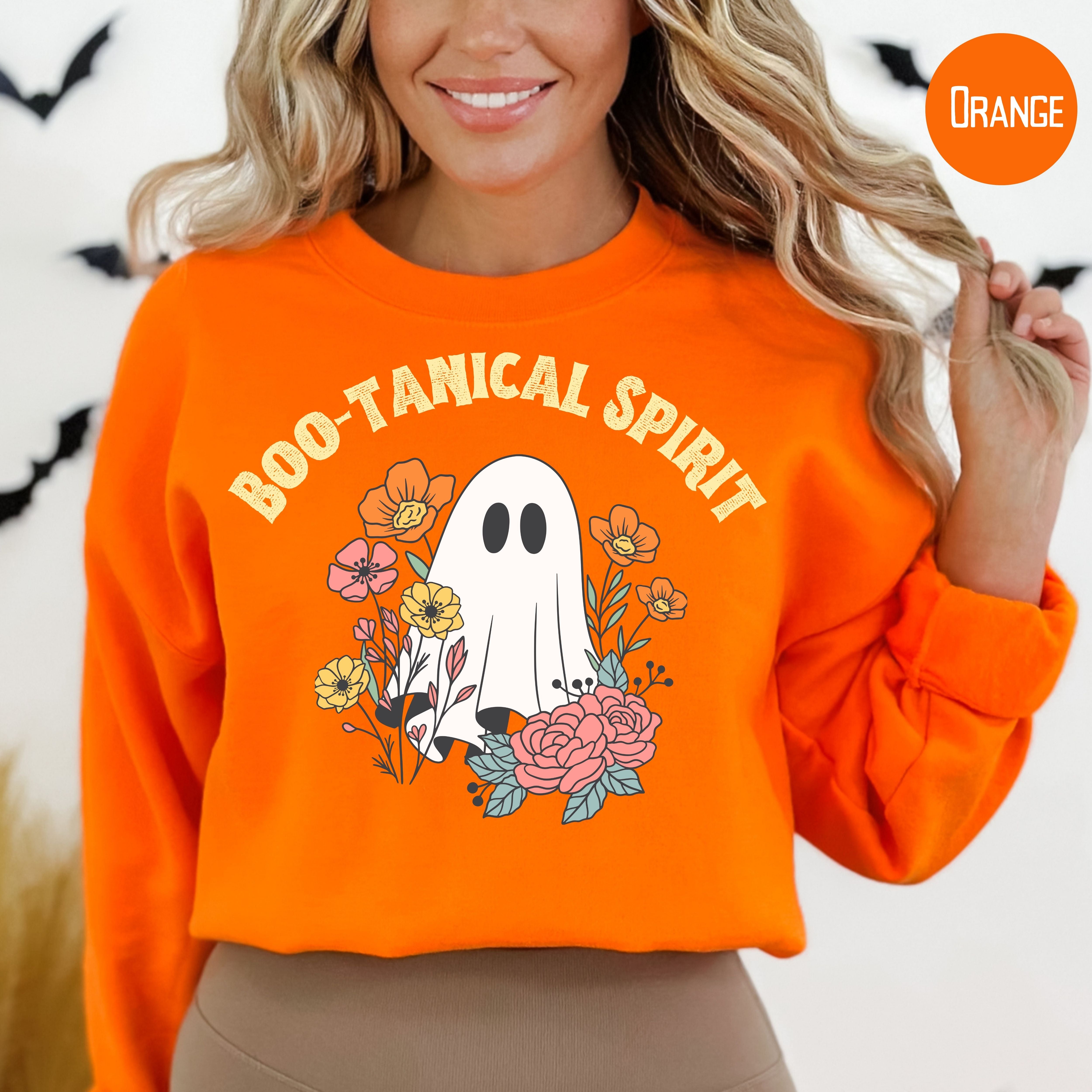 Floral Ghost Halloween Sweatshirt, Boo-Tanical Spirit Ghost