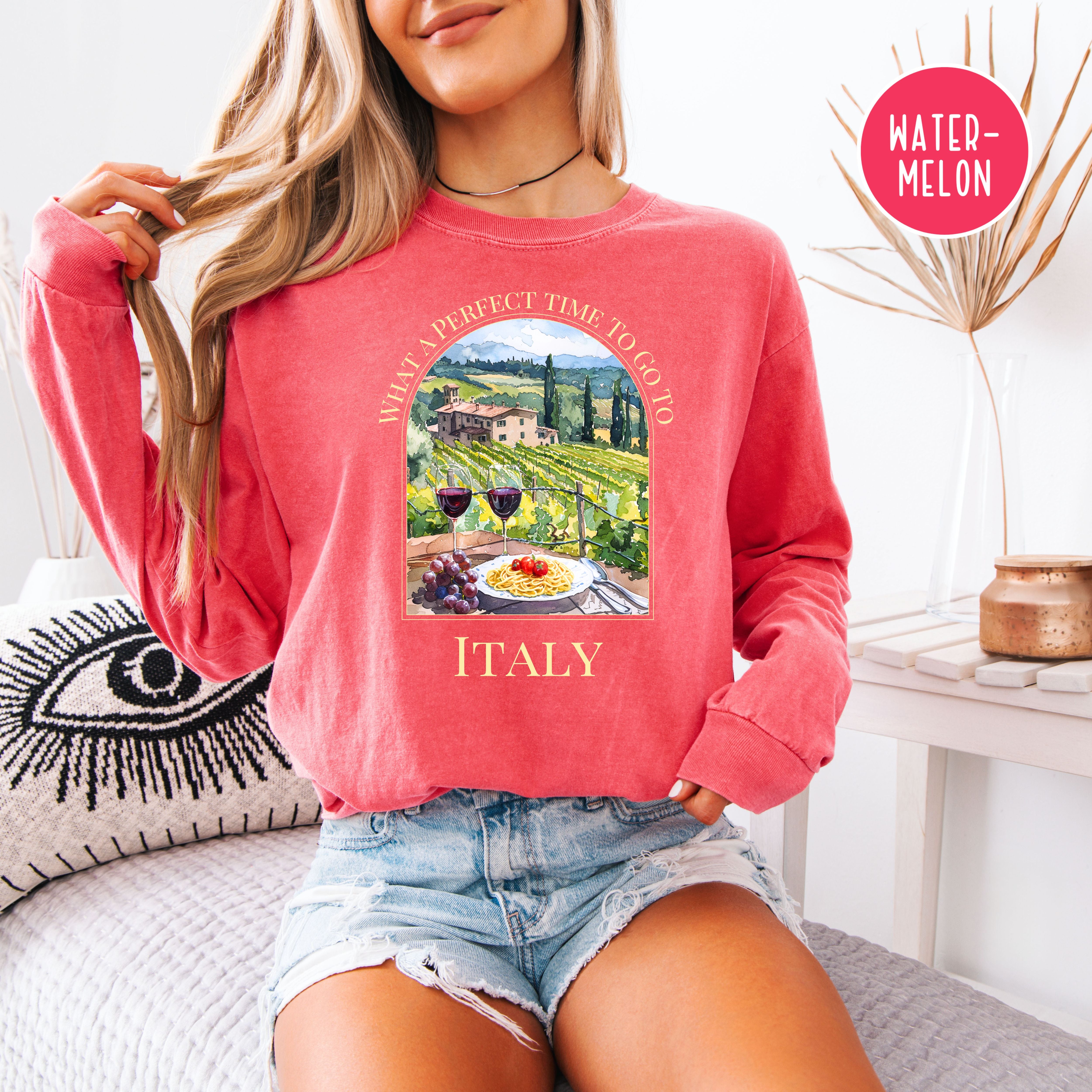 Italy Travel Shirt, Italy Long Sleeve Comfort Colors T-Shirt, What a Perfect Time To Go To Italy Shirt, Italy Gift Shirt