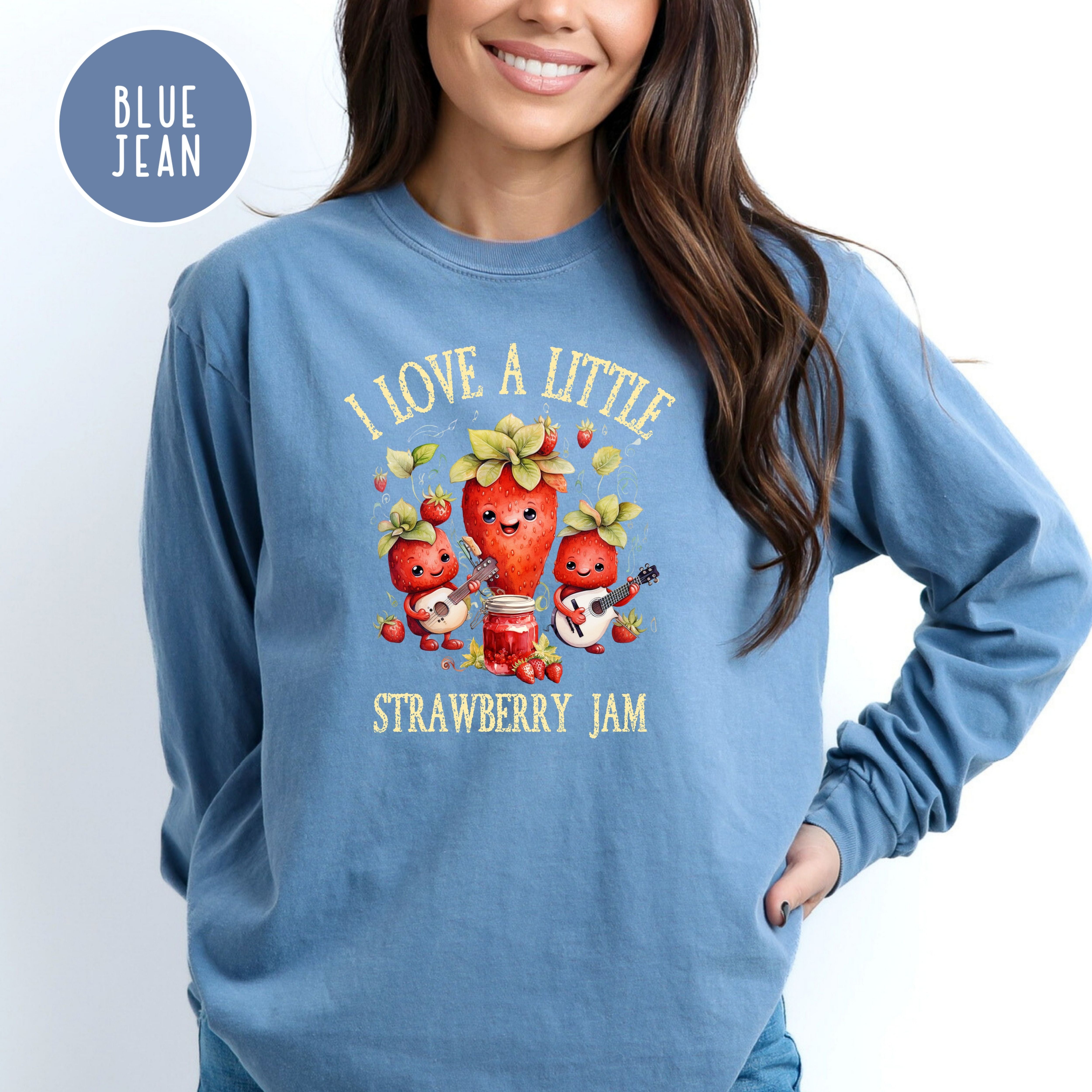 Funny Strawberries Comfort Colors® Long Sleeve Tee