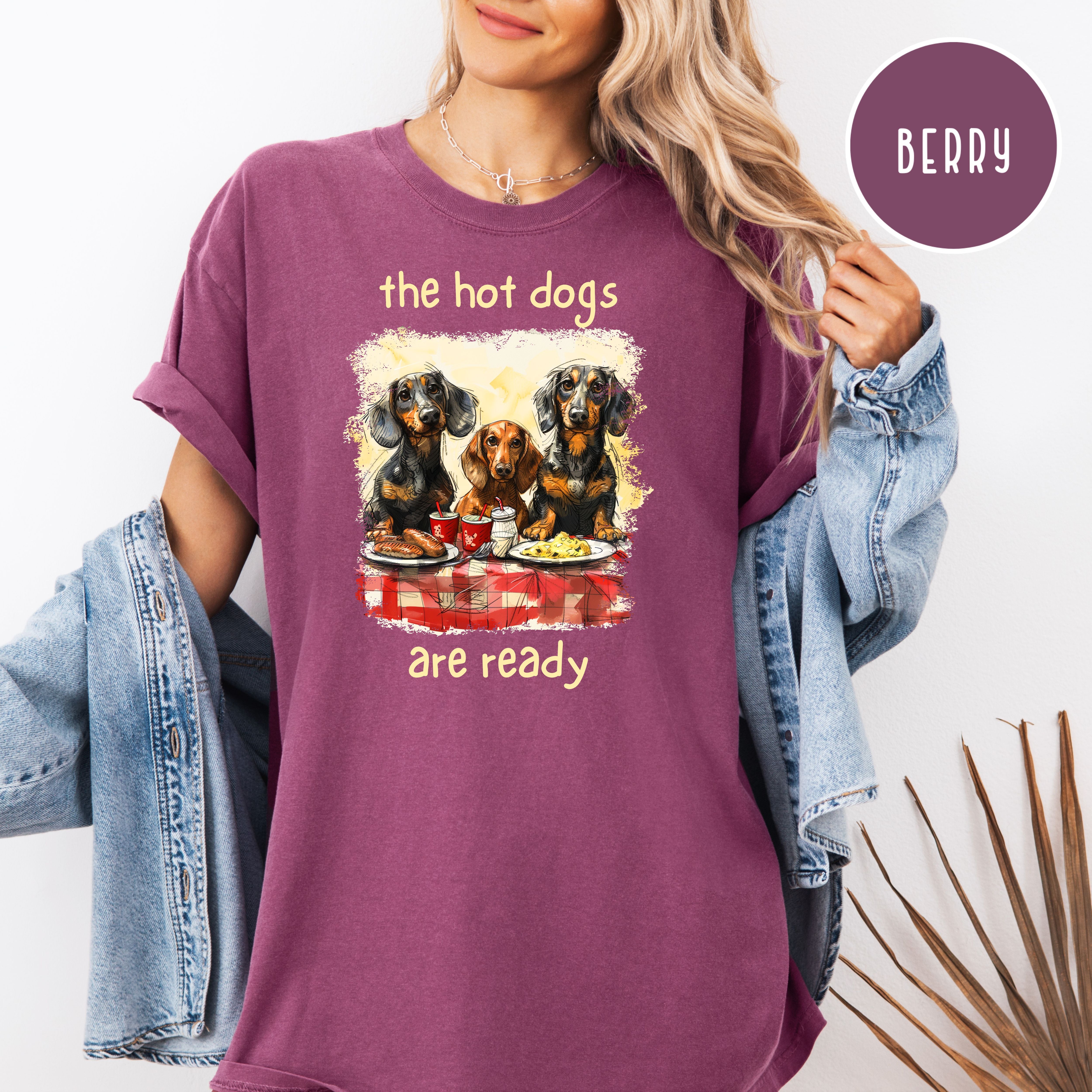 Funny Wiener Dog Lover Comfort Colors T-Shirt, Dachshund Mama Gift Tee, BBQ Summer Picnic Tee, Dog Lover Gift, Sausage Dog Humor, Doxie Mom