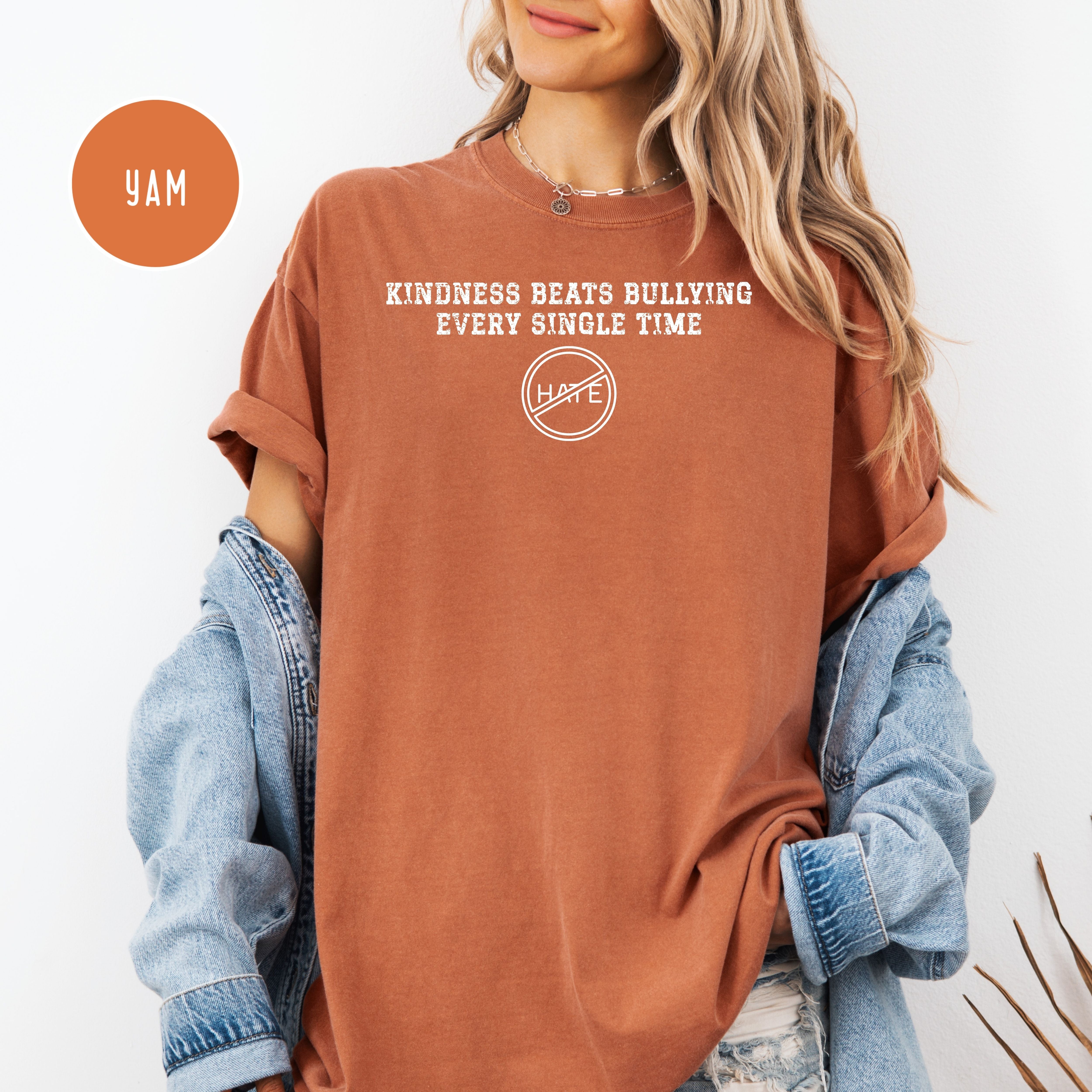 Kindness Unisex Comfort Colors T-Shirt, Anti Bullying Shirt, Anti-Hate Shirt, Kindness Beats Bullying Shirt