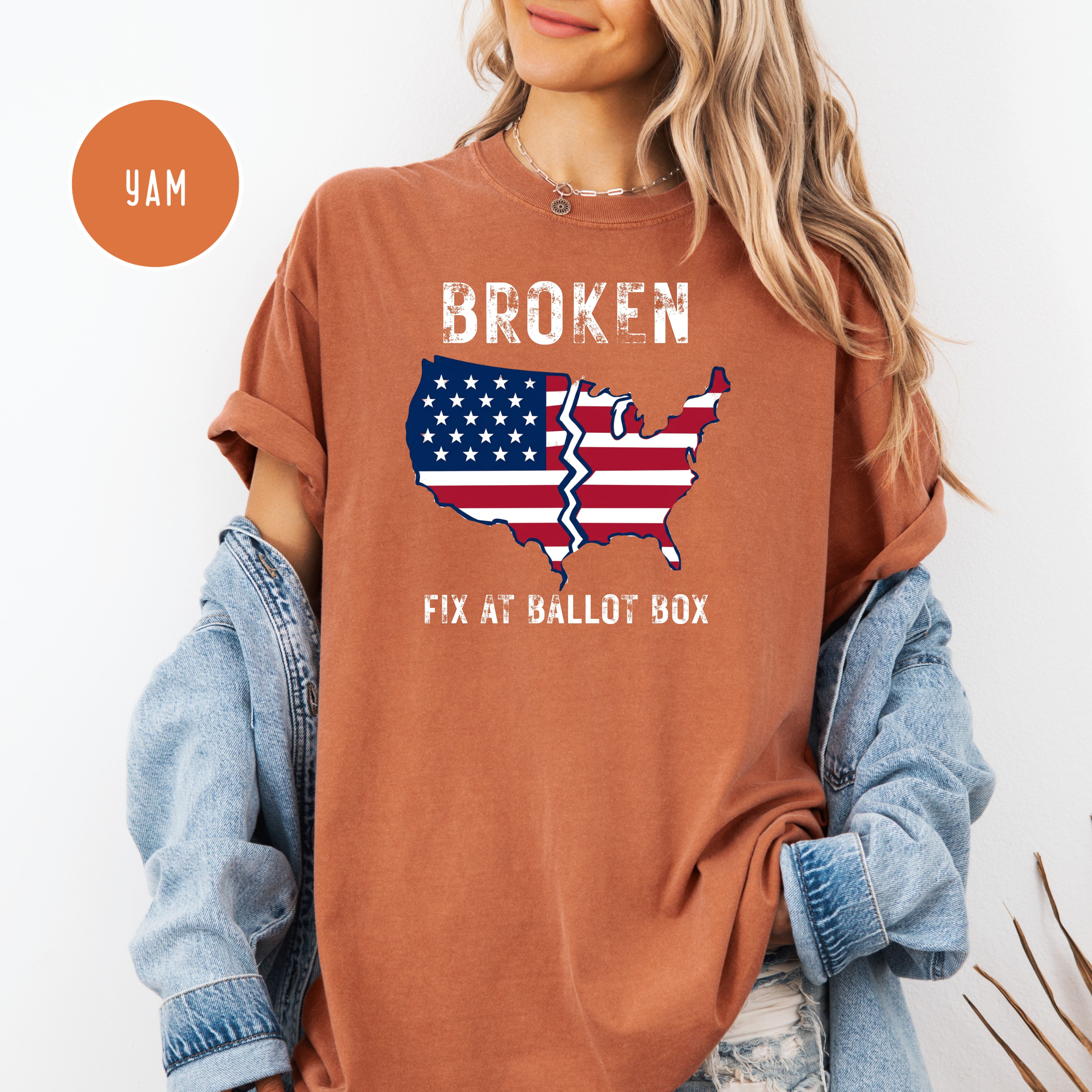 America is Broken Fix at Ballot Unisex Comfort Colors T-Shirt, Voting Tee Shirt, Election Tee Shirt, Politics Shirt, Protest Shirt