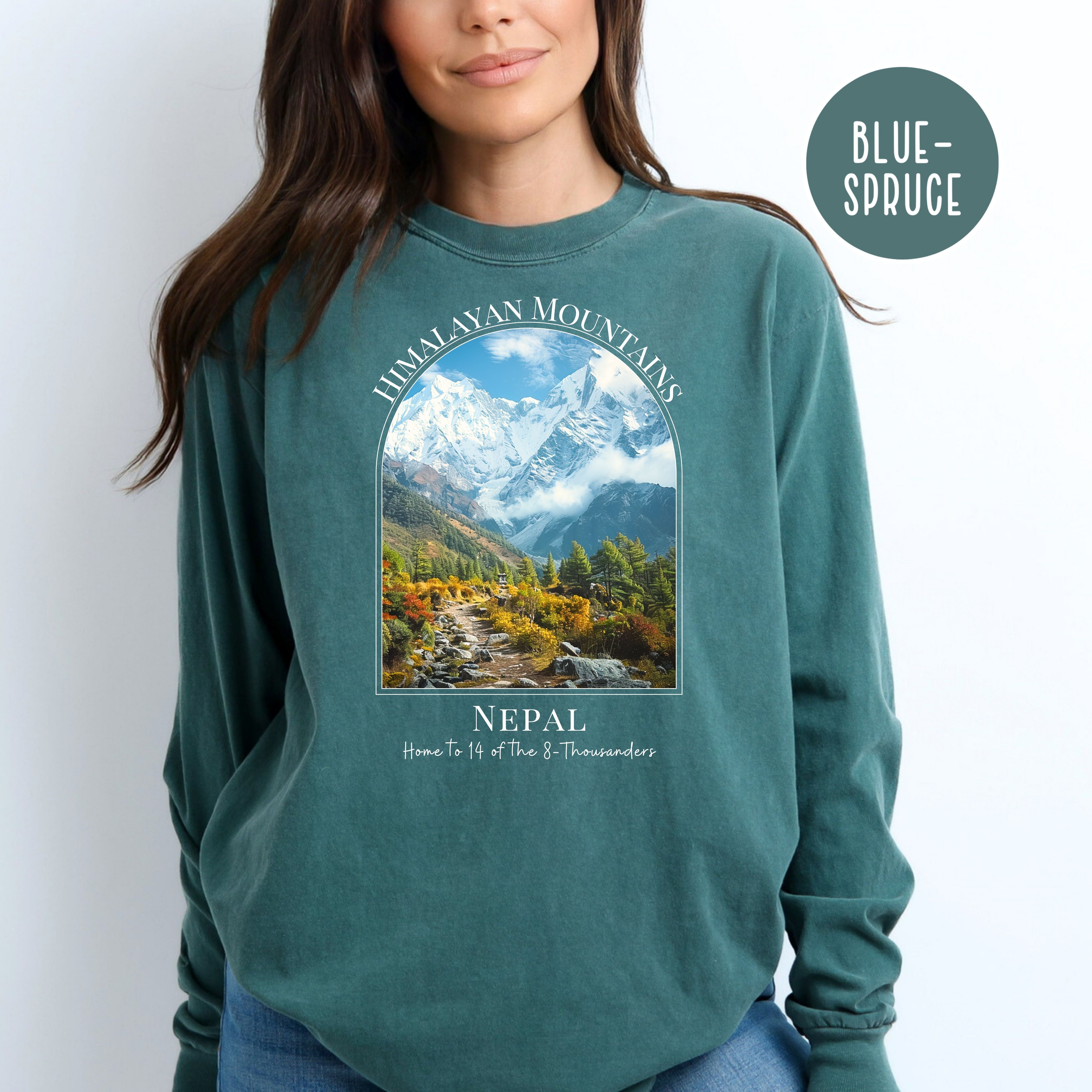 Himalayan Mountains Comfort Colors® Long Sleeve Tee