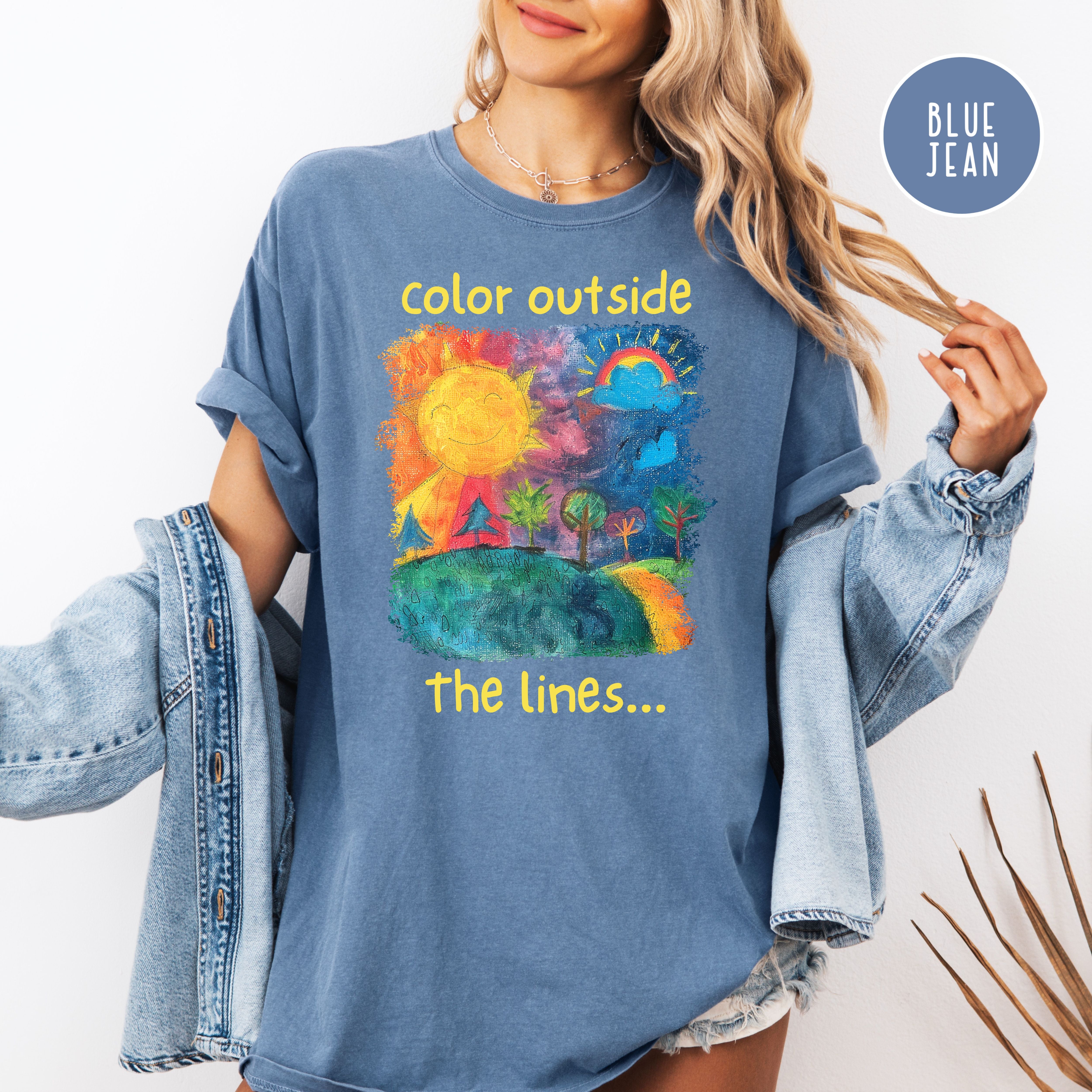Color Outside The Lines Comfort Colors Be Yourself Tee, Positivity Shirt, Happiness Shirt, Playful and Inspiration, Motivational Gift Shirt