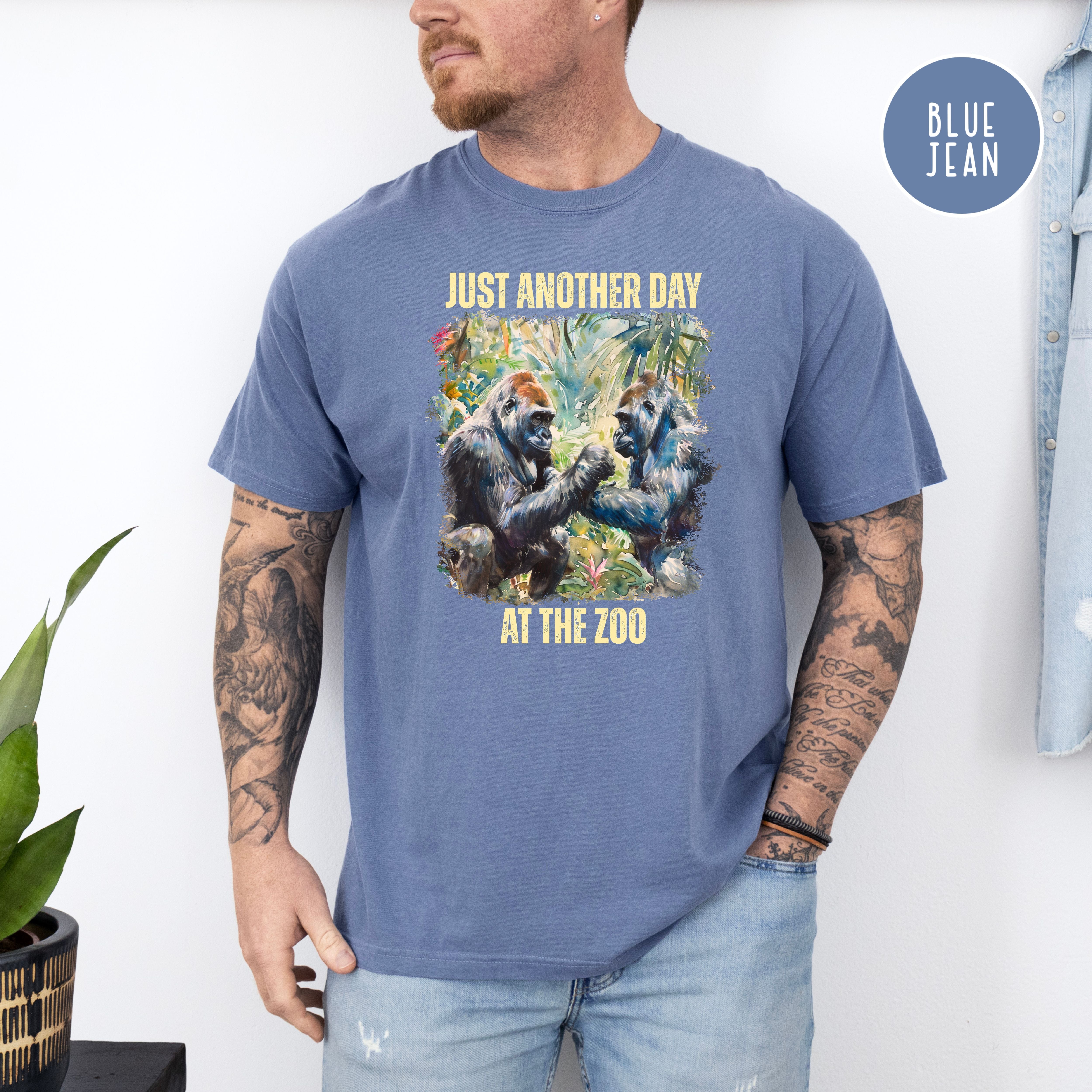 Just Another Day At The Zoo Unisex Comfort Colors T-Shirt, Funny Gorilla Shirt, Gorilla Lover Tee Shirt, Animal Lover Gift
