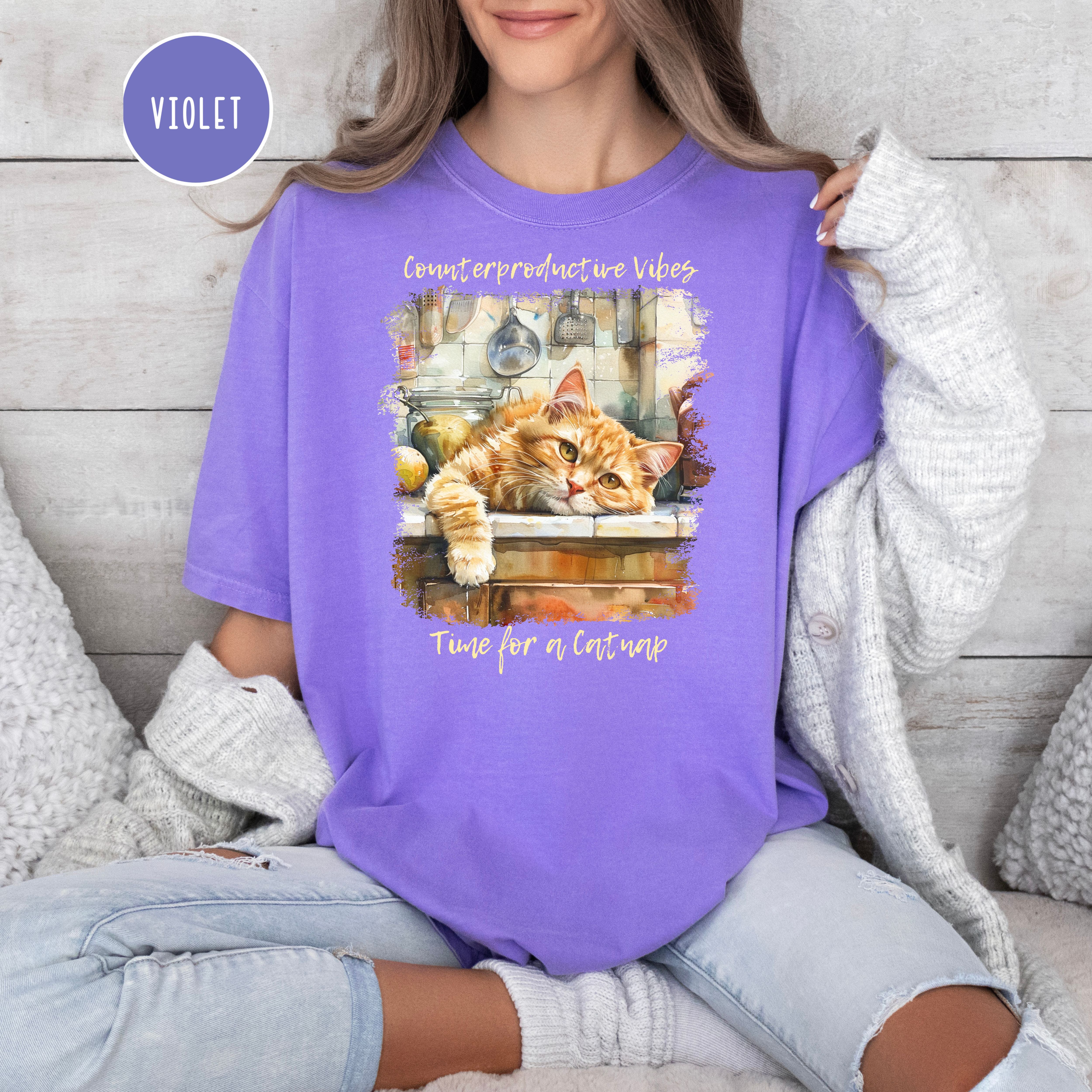 Cat Lover Comfort Colors T-Shirt Gift for Cat Owner