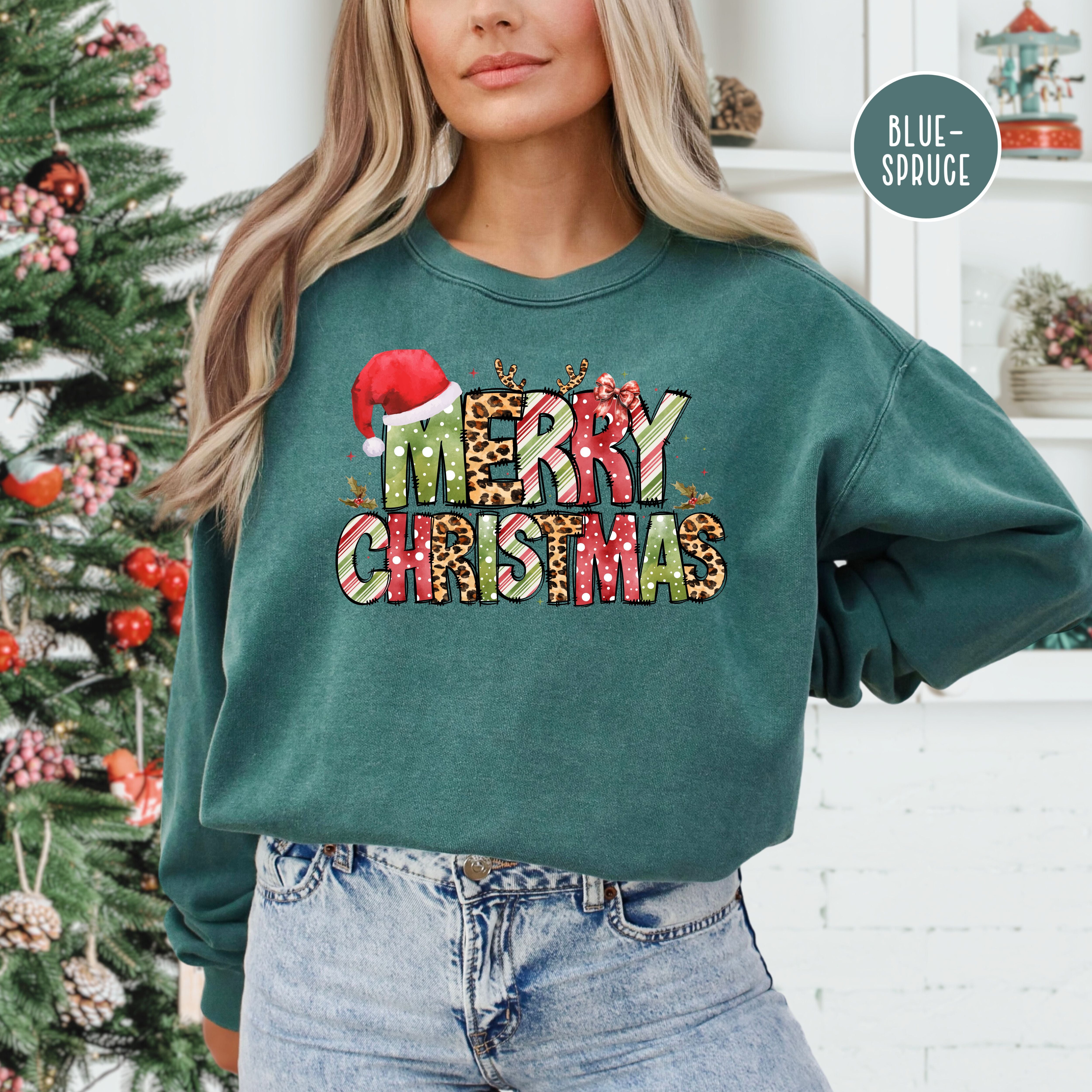 Cheerful Merry Christmas Comfort Colors® Sweatshirt