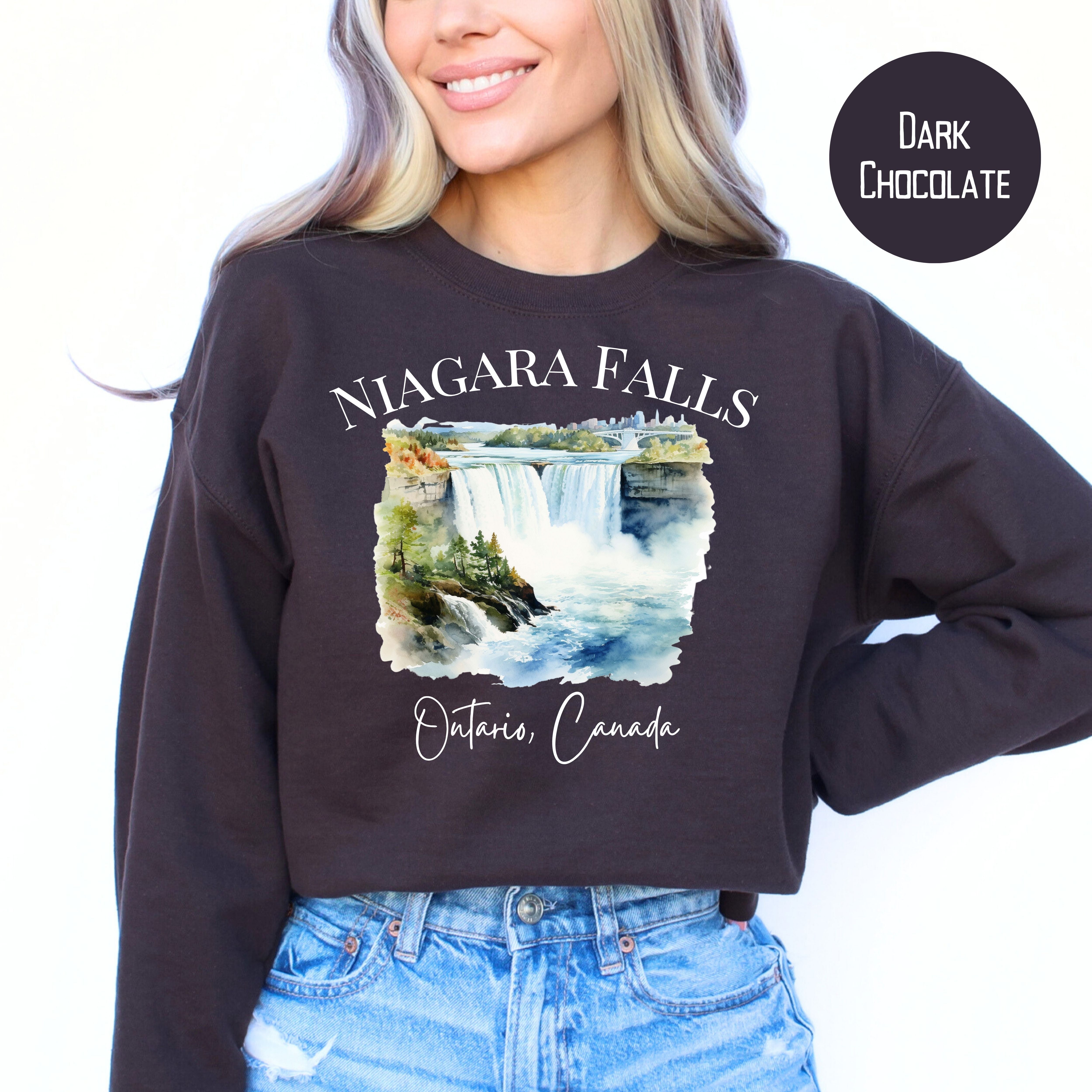 Niagara Falls Waterfall Ontario Canada Adult Unisex Crewneck Sweatshirt