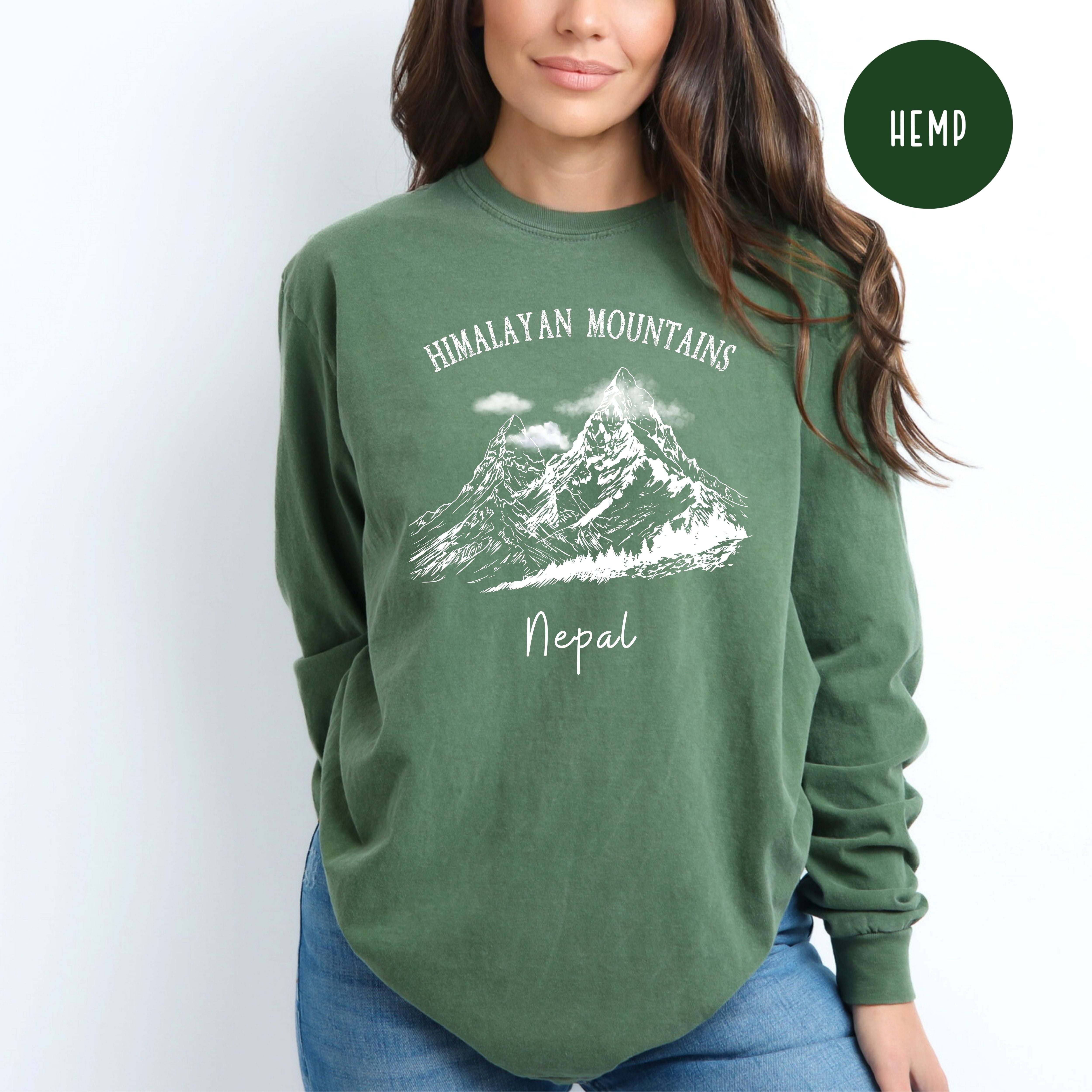 Himalayan Mountains Comfort Colors® Long Sleeve Tee