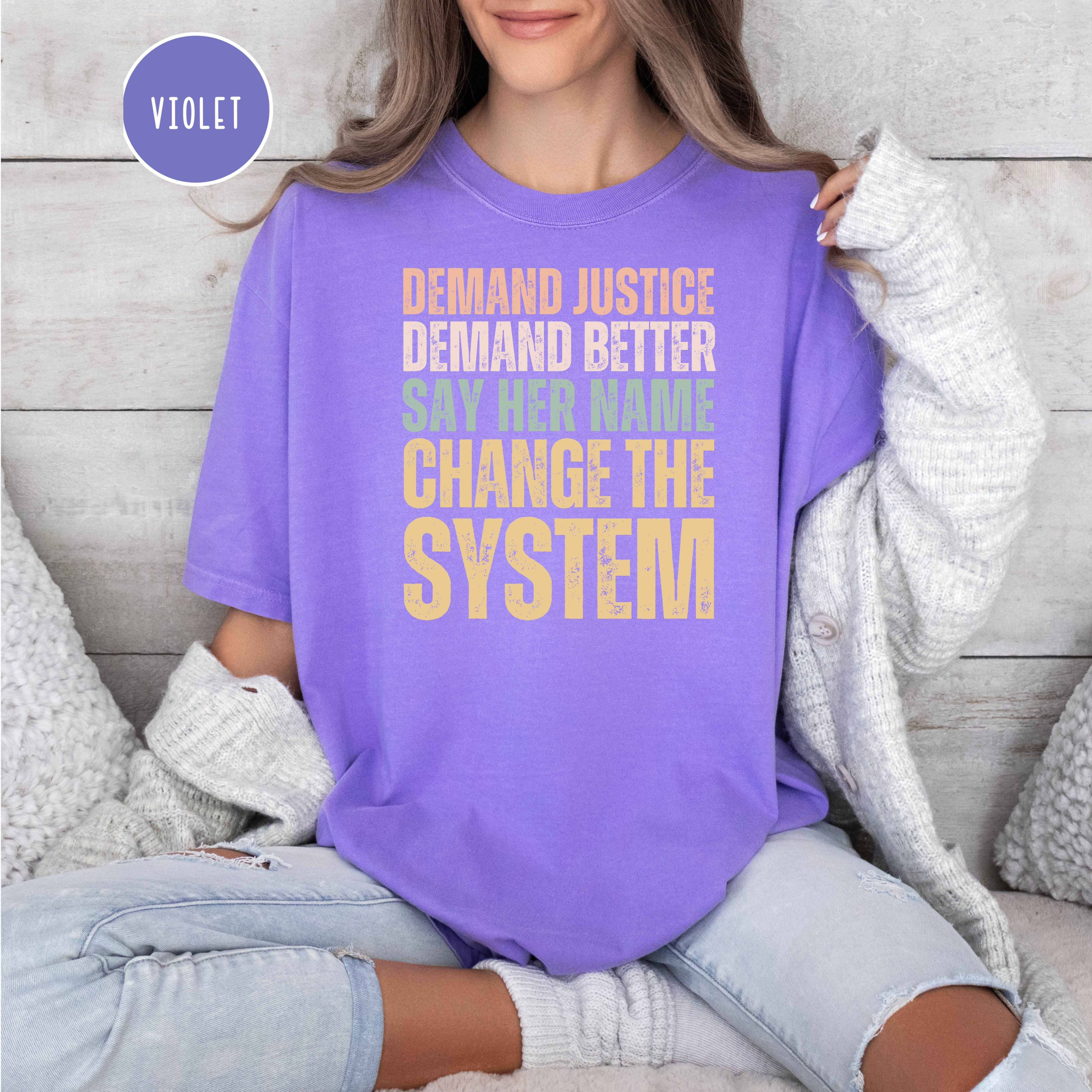 Demand Justice Unisex Anti Ice Comfort Colors T-Shirt, Protest Shirt