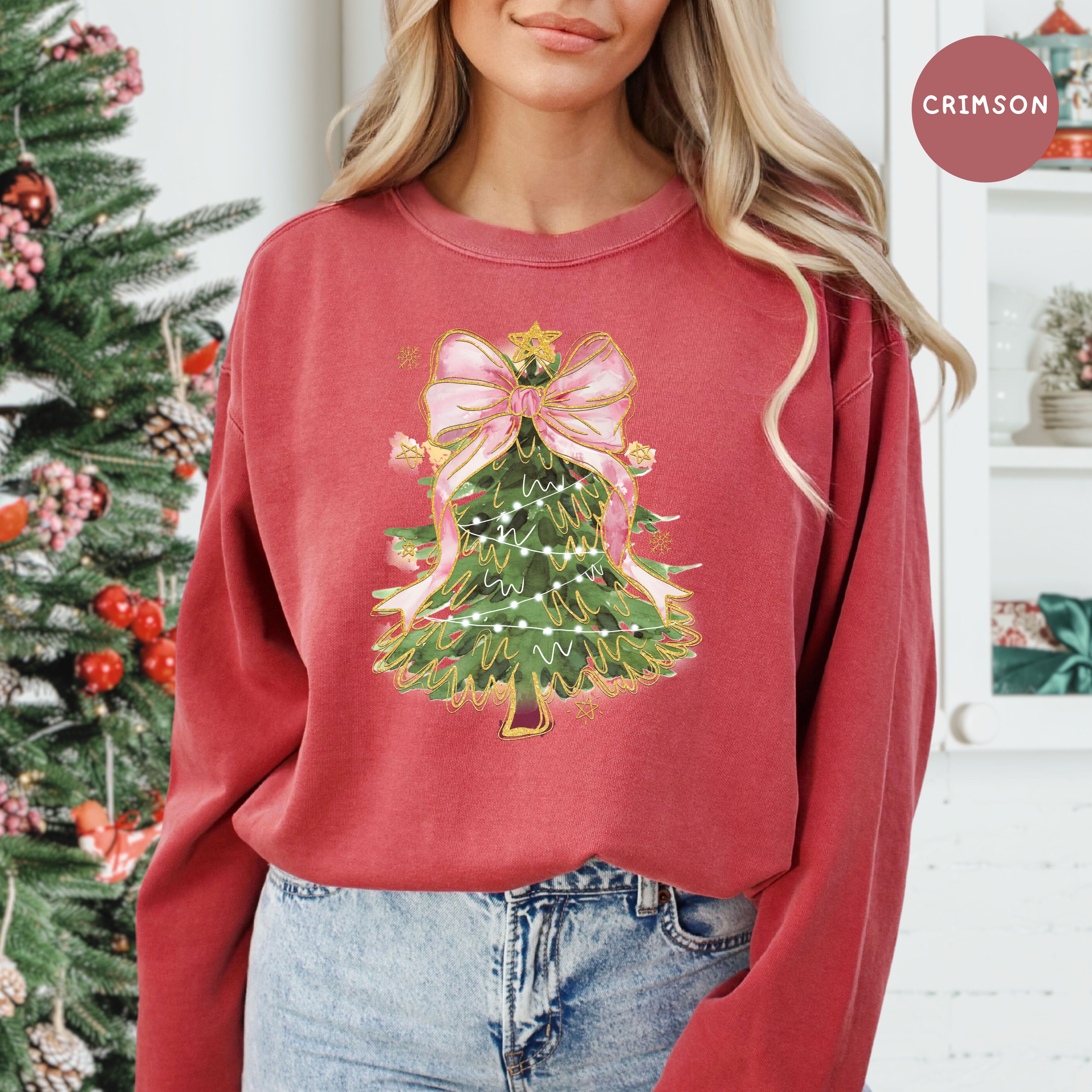 Pink Bow Christmas Tree Comfort Colors® Sweatshirt