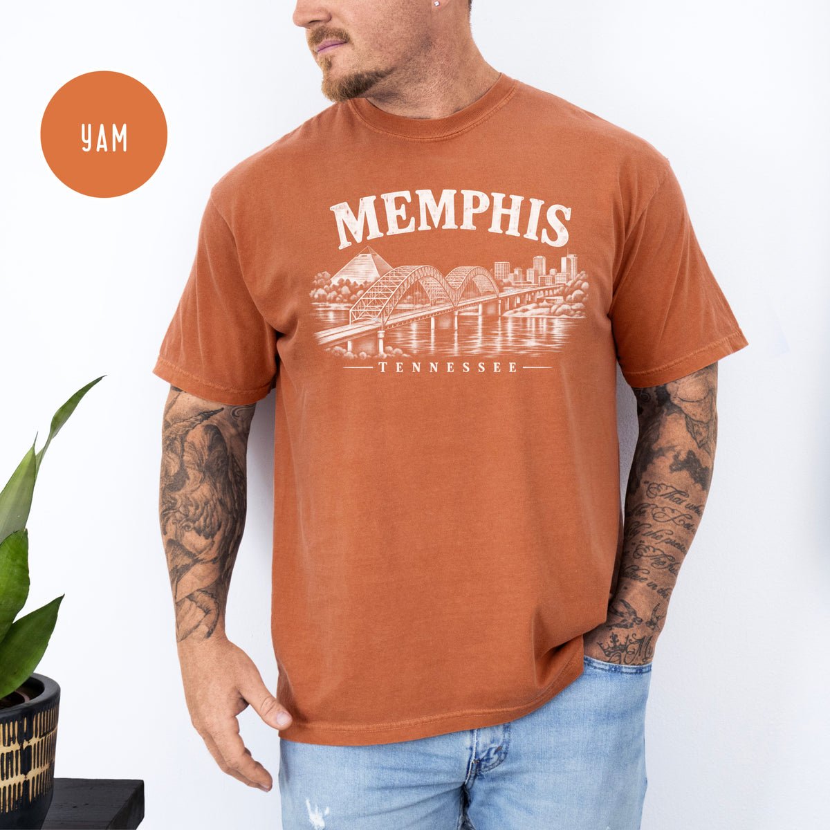 Memphis Tennessee Distressed Style Unisex Comfort Colors T-Shirt, Memphis River Bridge Shirt, Memphis Gift Shirt, Memphis Vacation Tee Shirt