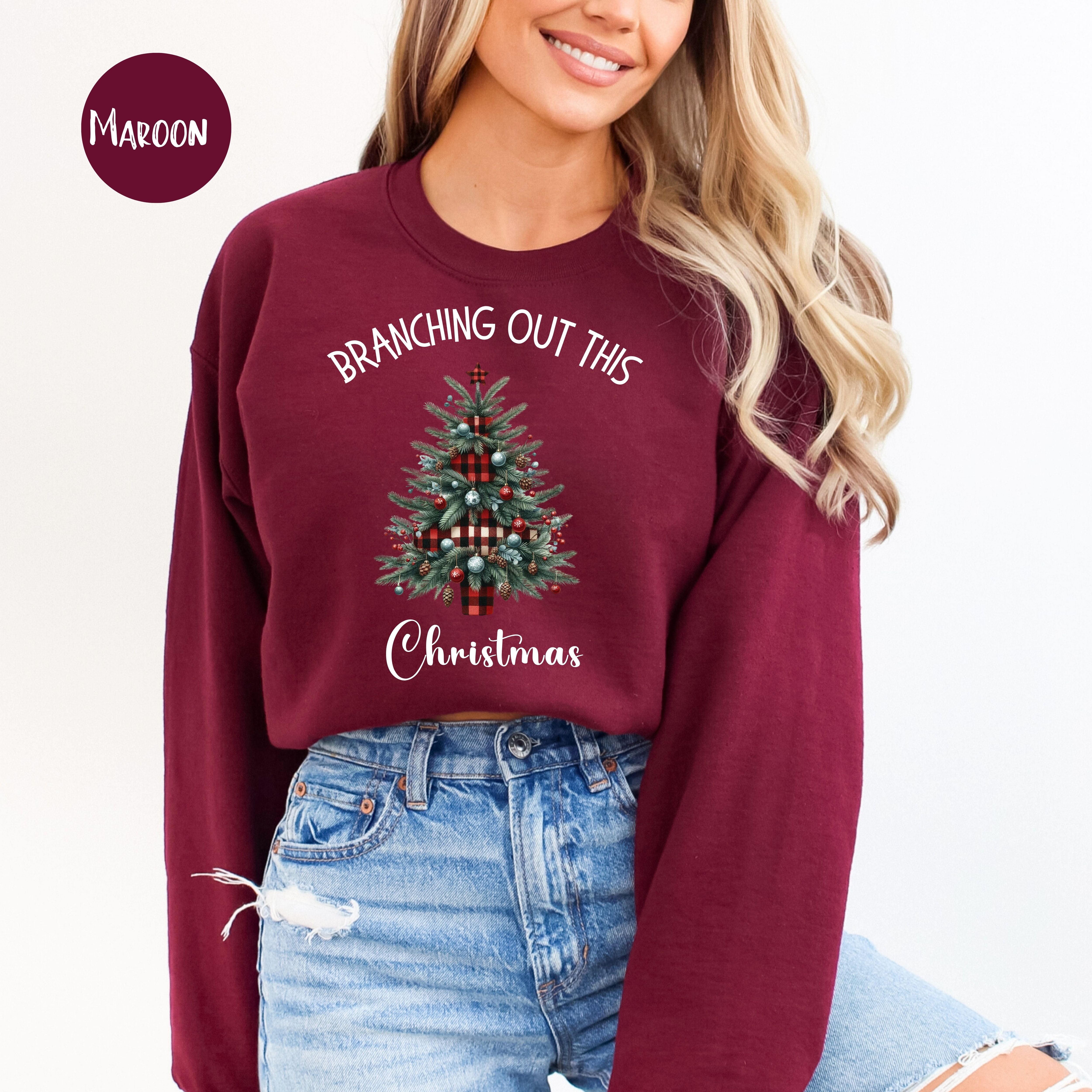 Funny Christmas Tree, Branching Out This Christmas Sweatshirt