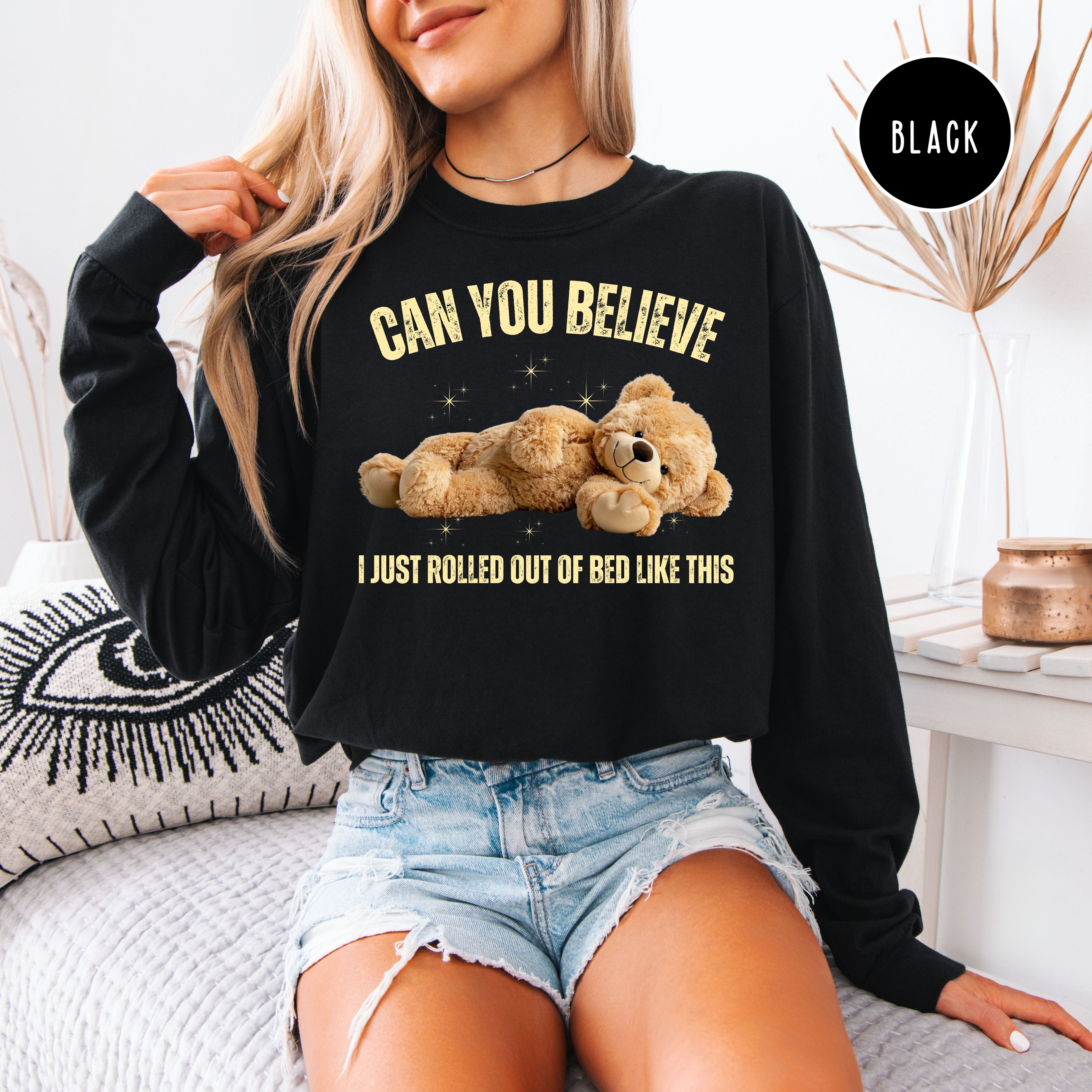 Funny Teddy Bear Long Sleeve Comfort Colors T-Shirt