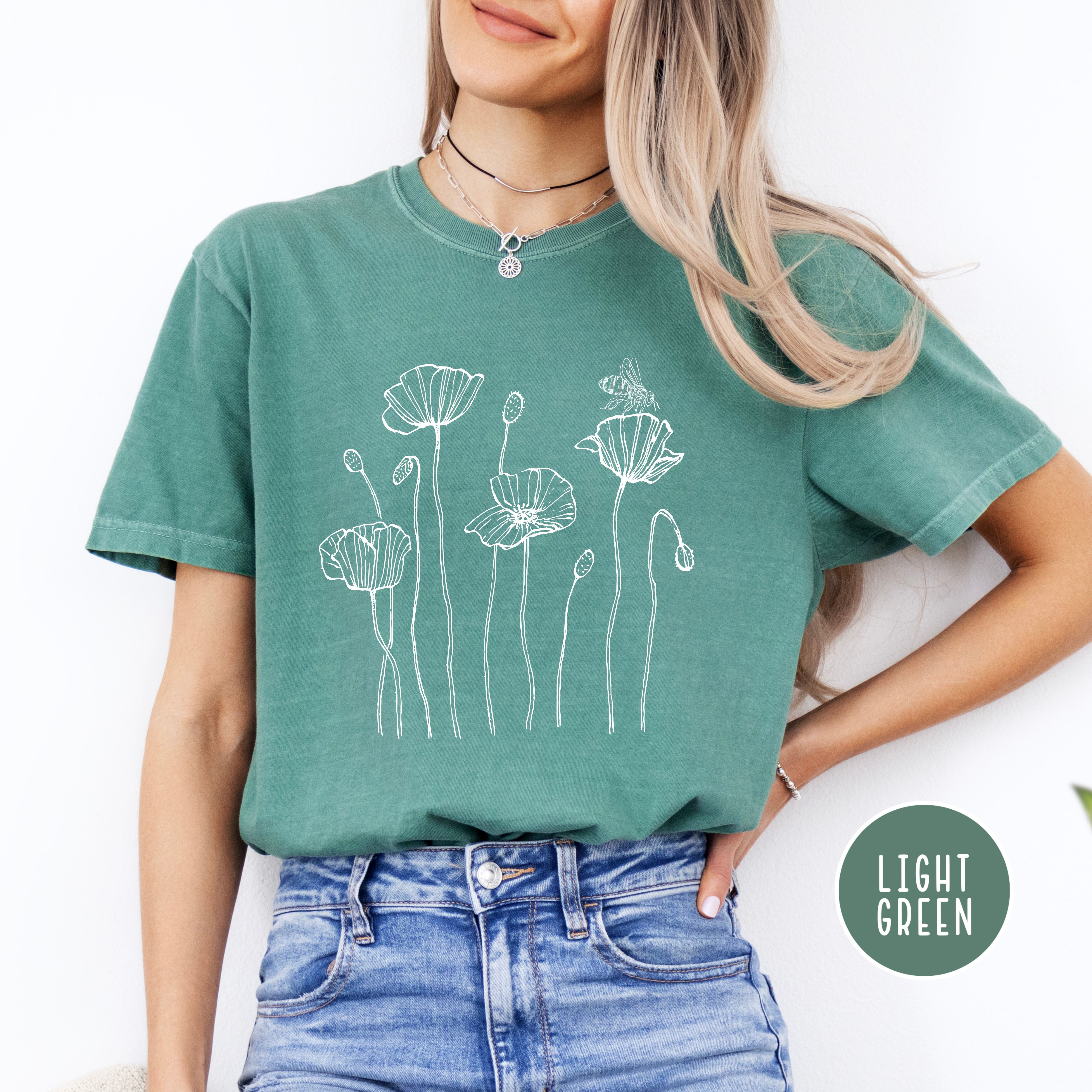 Poppy Flowers Honeybee Comfort Colors® Tee