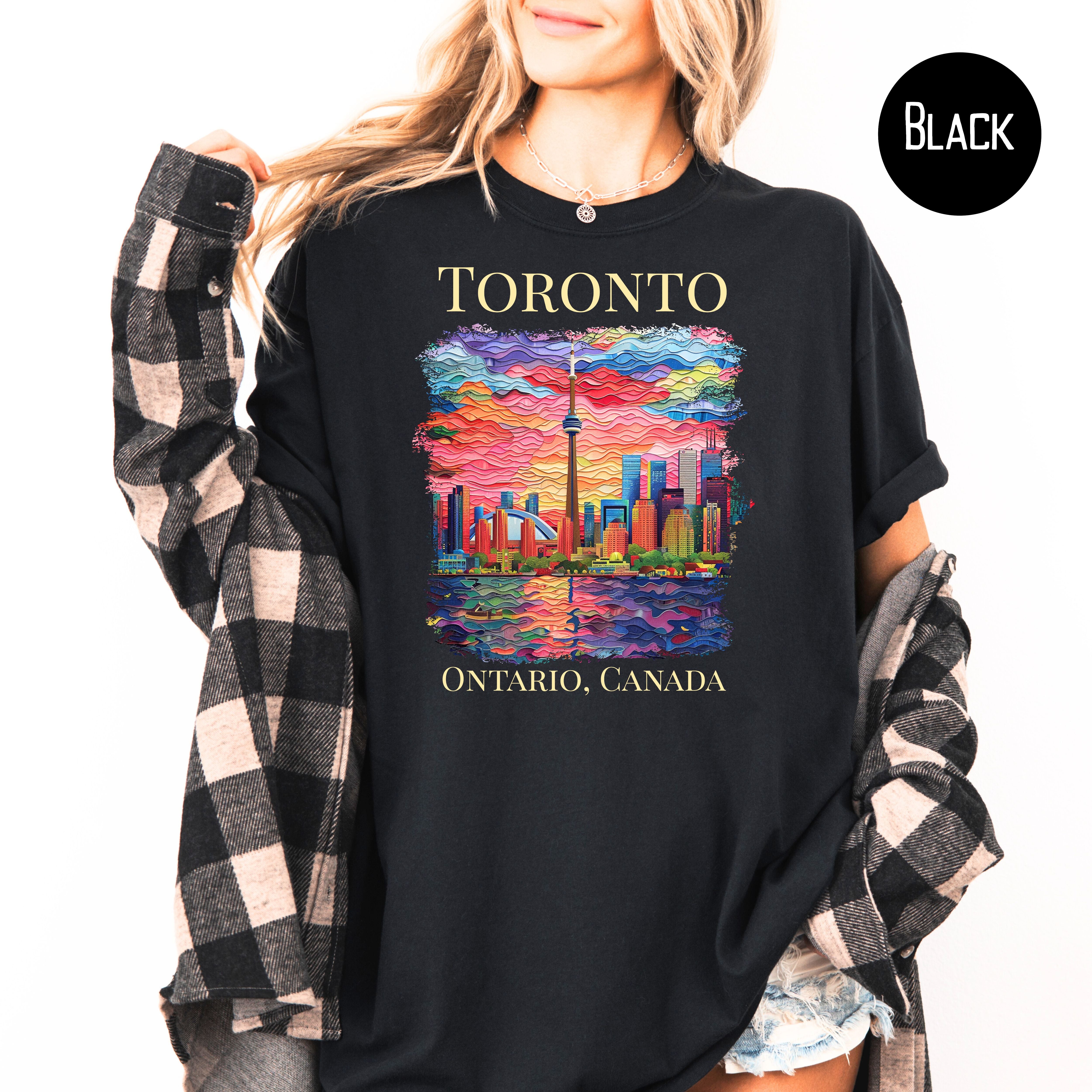 Toronto Ontario Canada Skyline Comfort Colors Gift Tee Shirt, Toronto Faux Texture Shirt