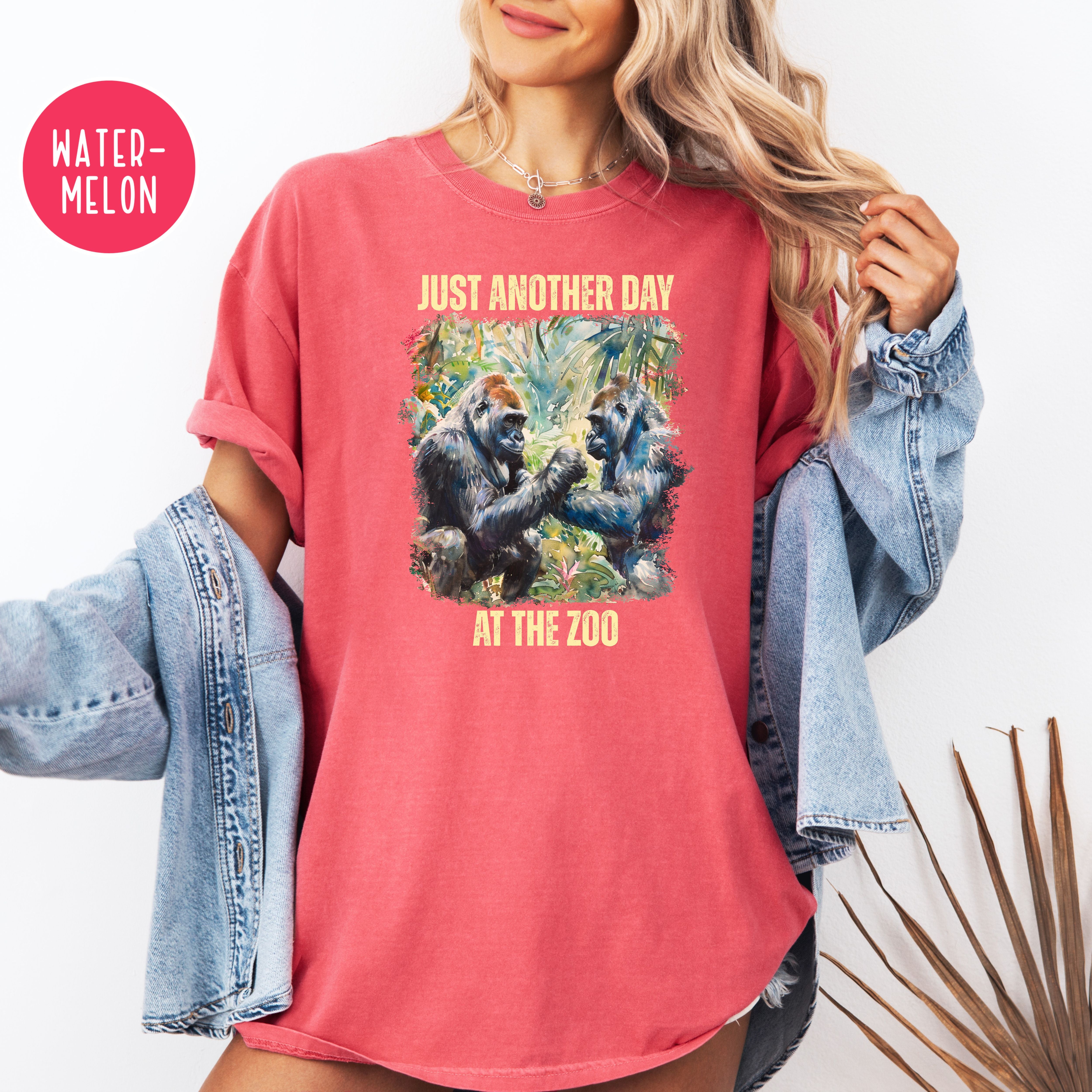 Just Another Day At The Zoo Unisex Comfort Colors T-Shirt, Funny Gorilla Shirt, Gorilla Lover Tee Shirt, Animal Lover Gift