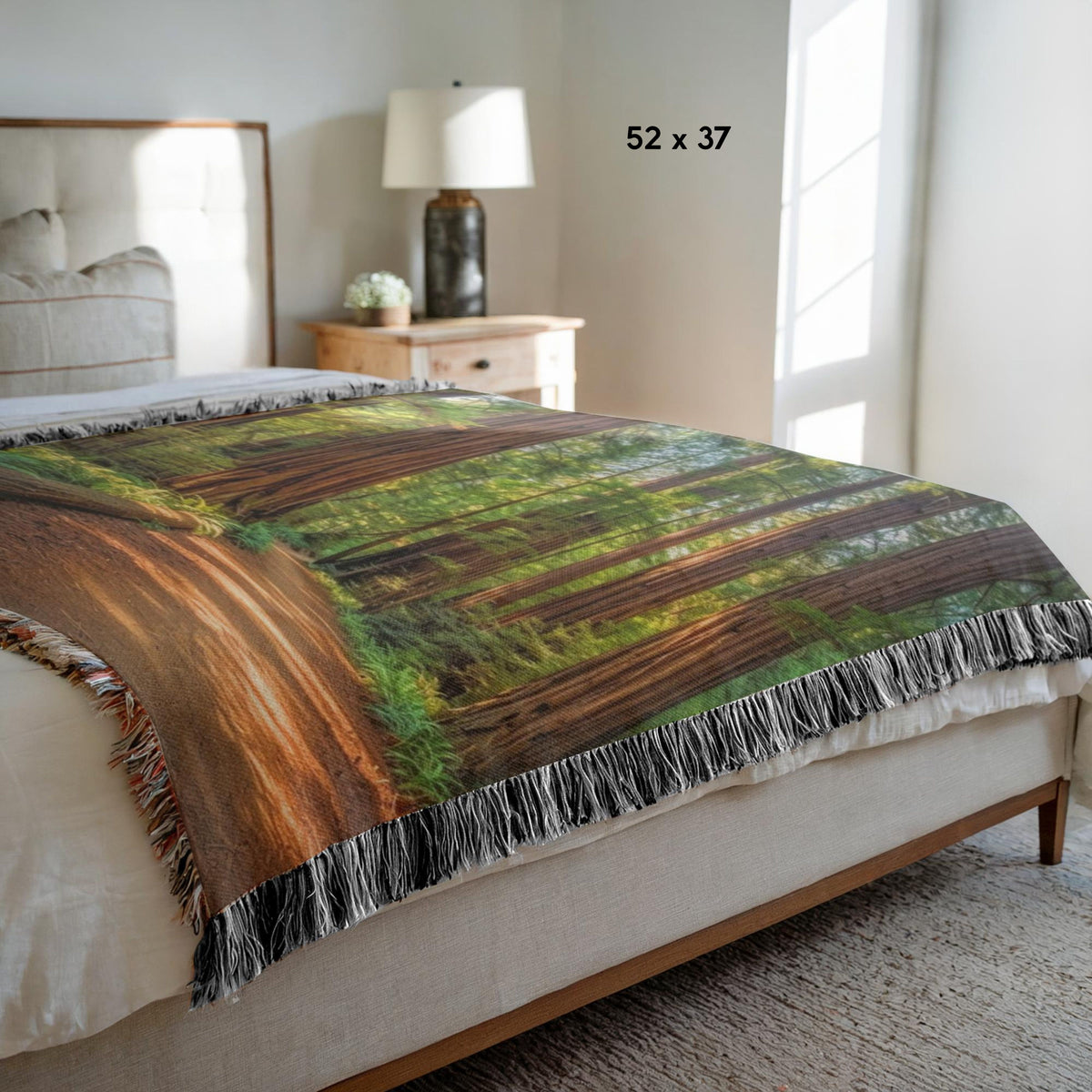 California Giant Redwood Trees Woven Throw Blanket