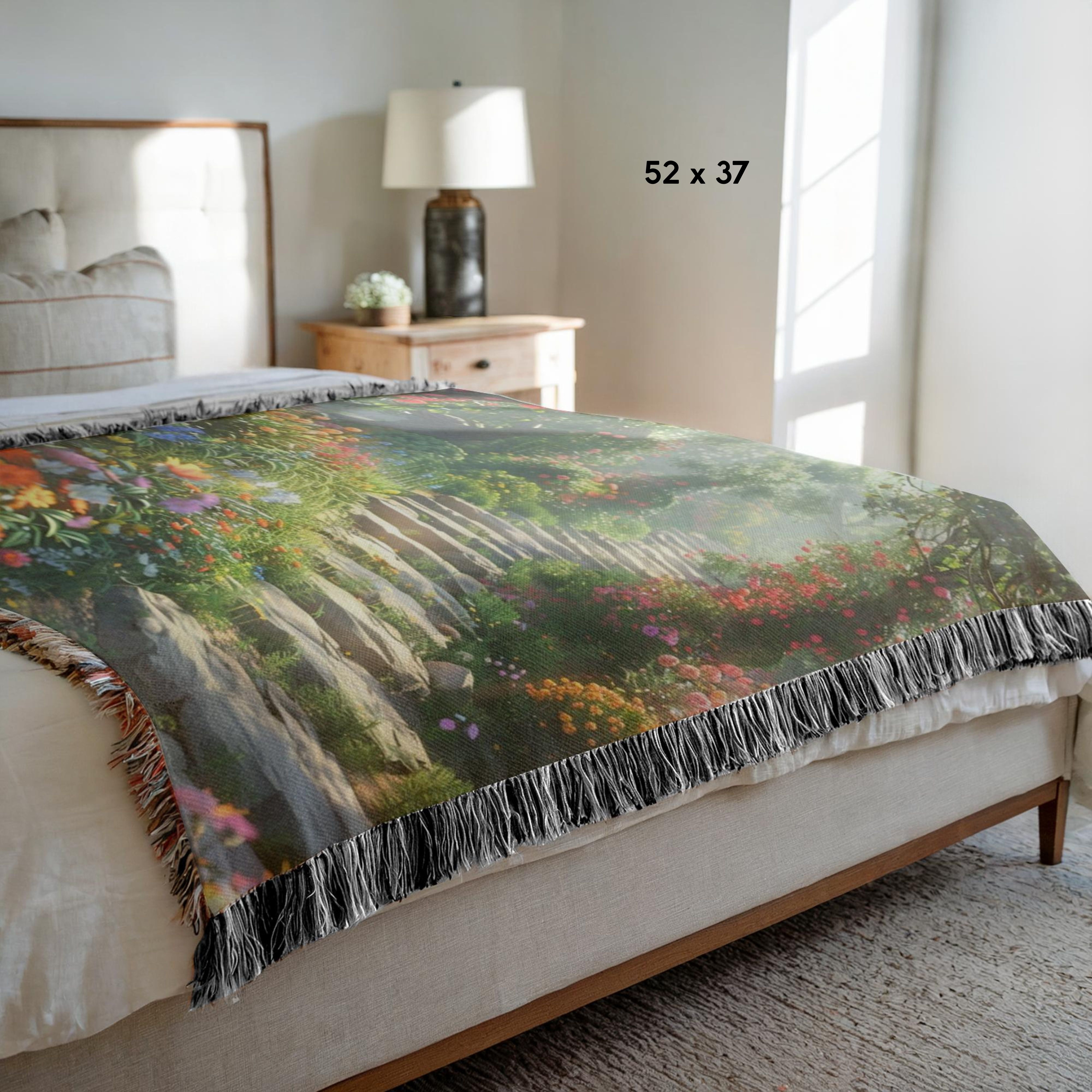 Beautiful Garden Steps Woven Throw Blanket