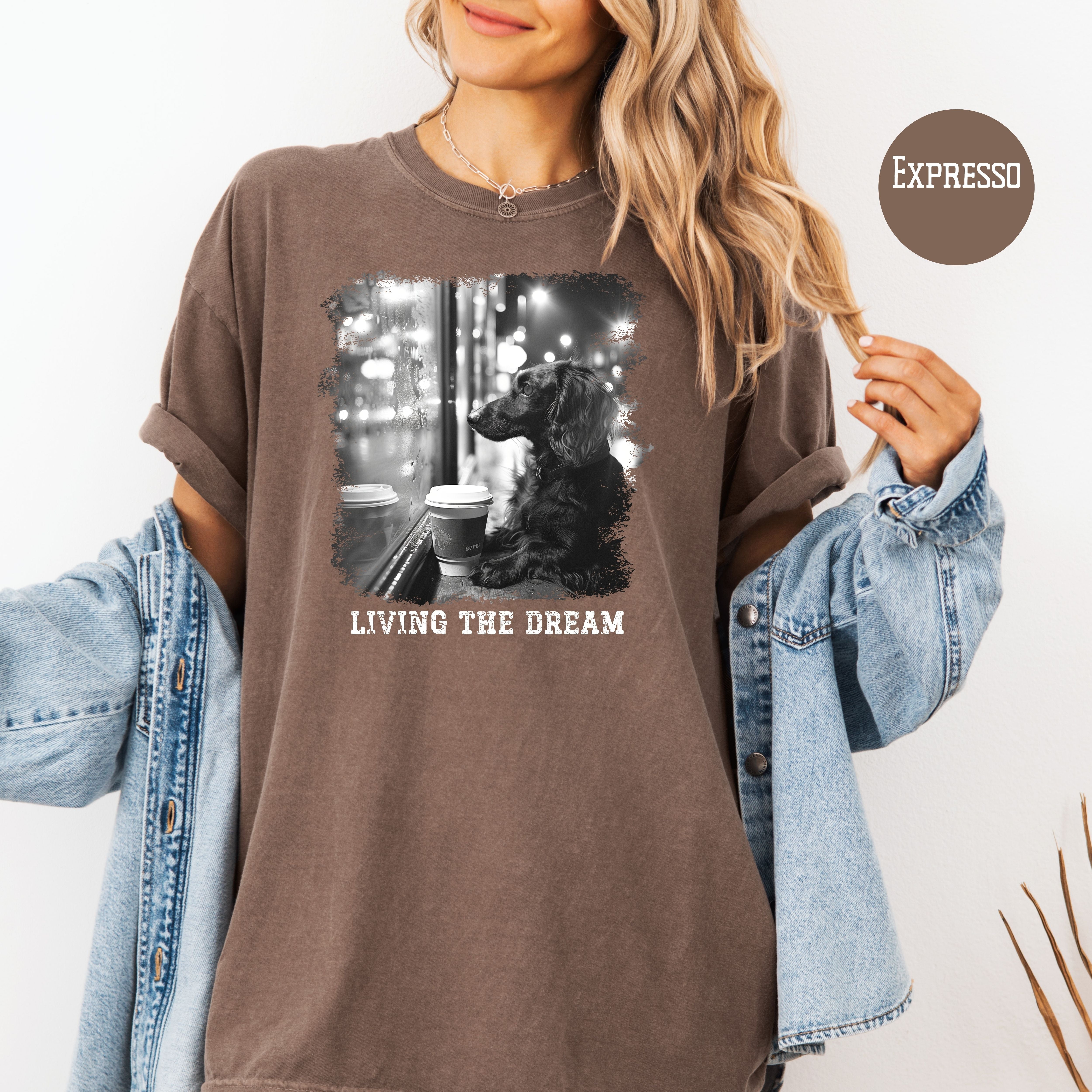 Dachshund Mama Comfort Colors T-Shirt, Doxie Lover Tee Shirt, Living The Dream Wiener Dog Shirt, Sausage Dog, Funny Dog Lover Shirt