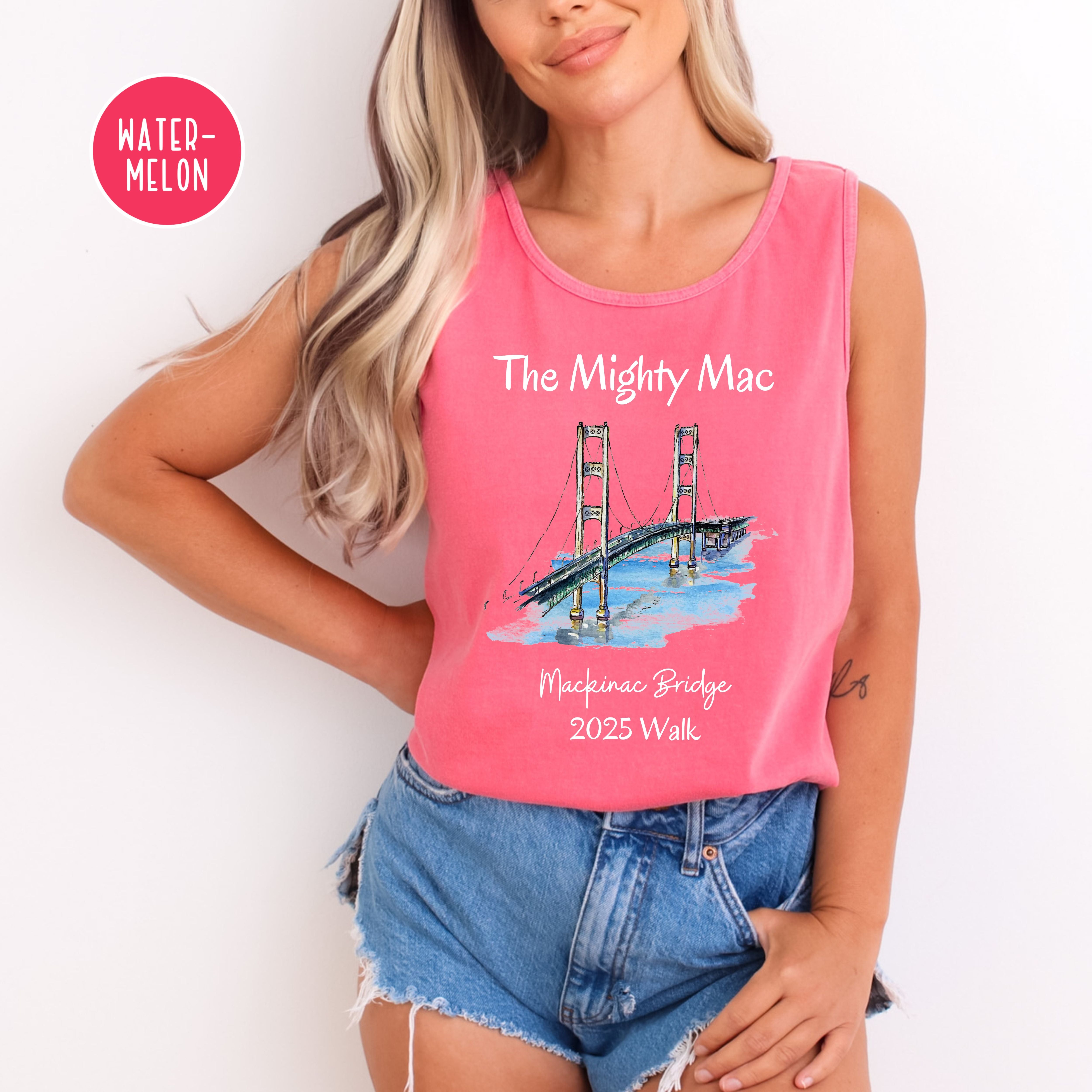 The Mackinac Bridge Labor Day Walk 2025 Comfort Color Adult Unisex Tank Top