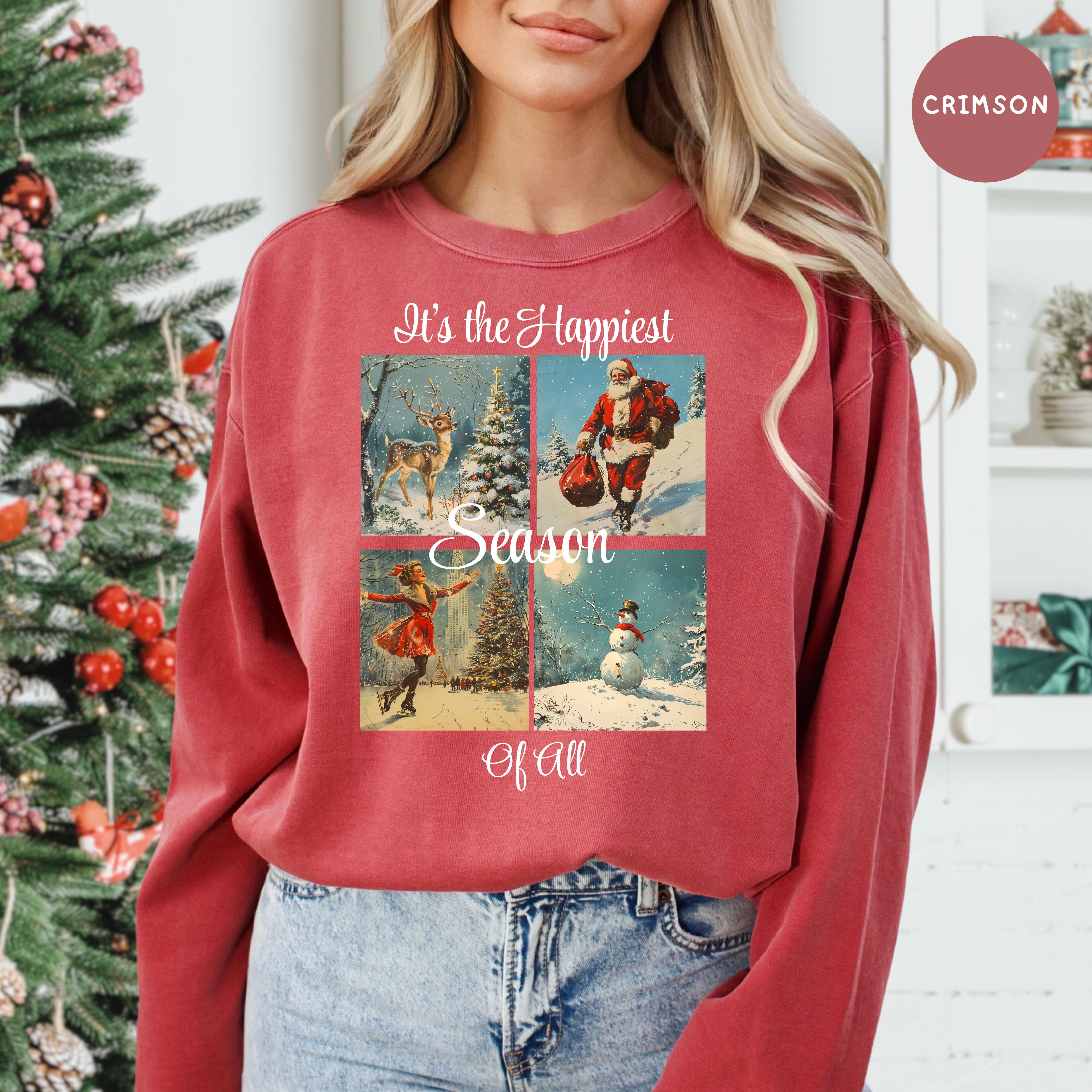 Vintage Christmas, Happiest Season of All Comfort Colors® Sweatshirt