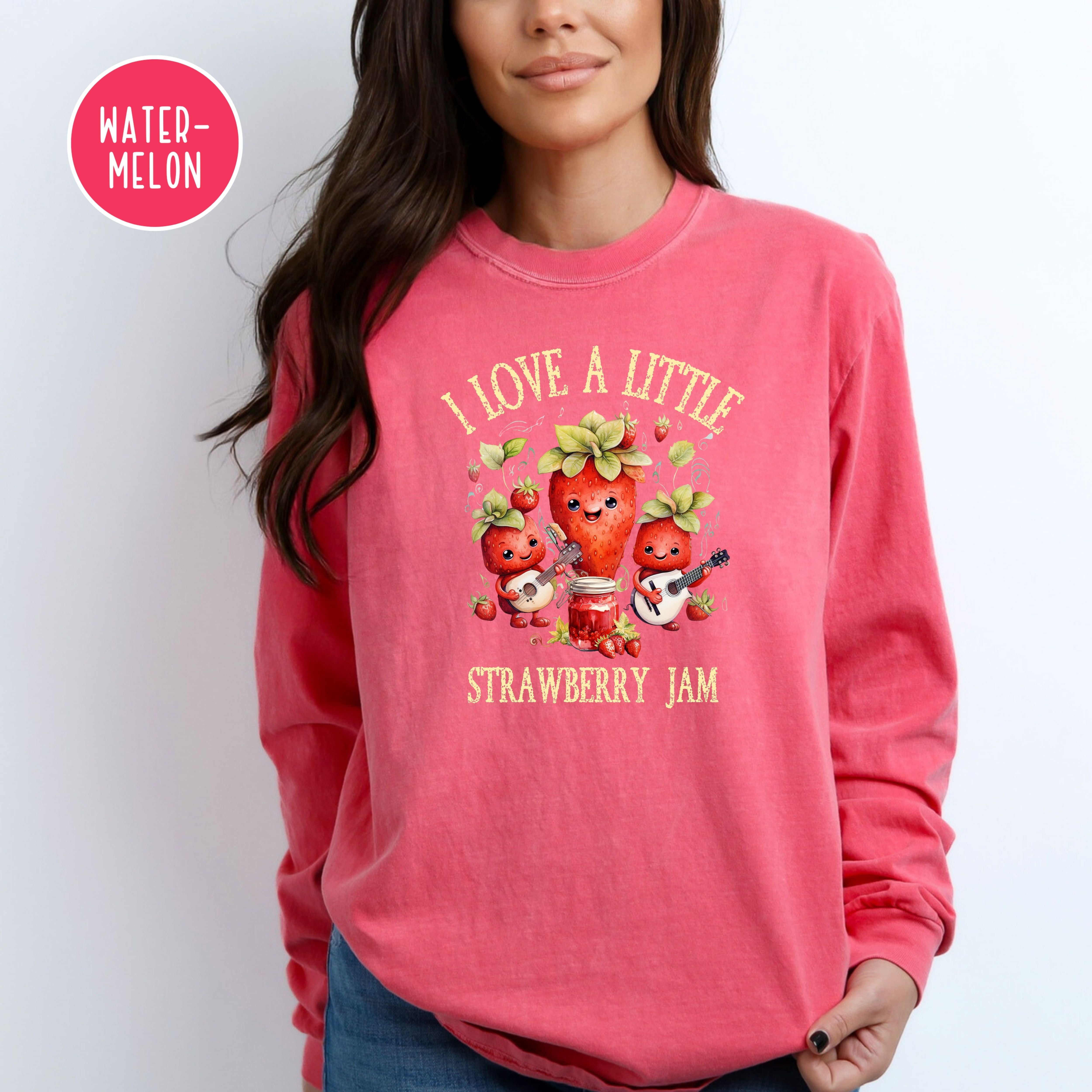 Funny Strawberries Comfort Colors® Long Sleeve Tee