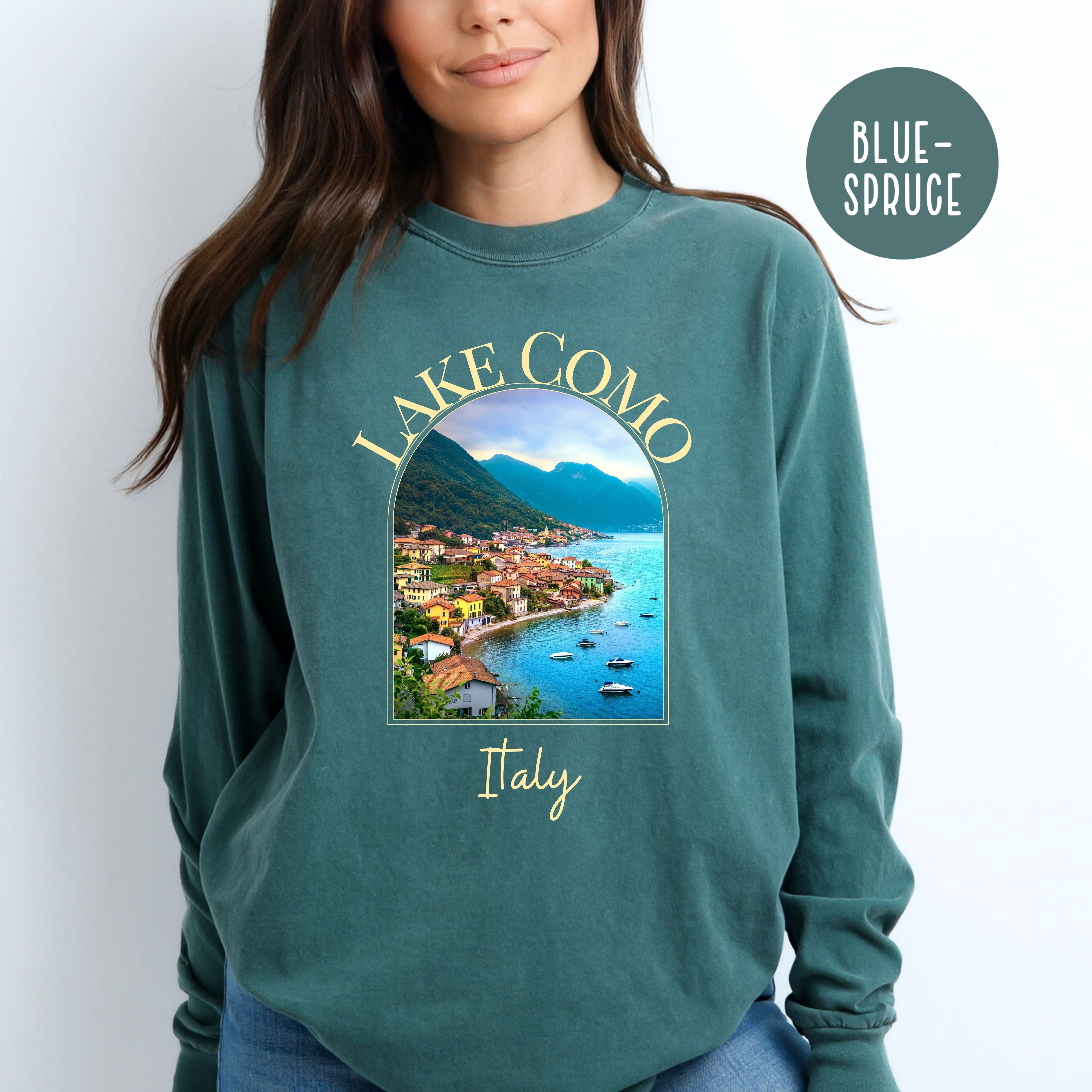 Lake Como Italy Comfort Colors® Long Sleeve Tee