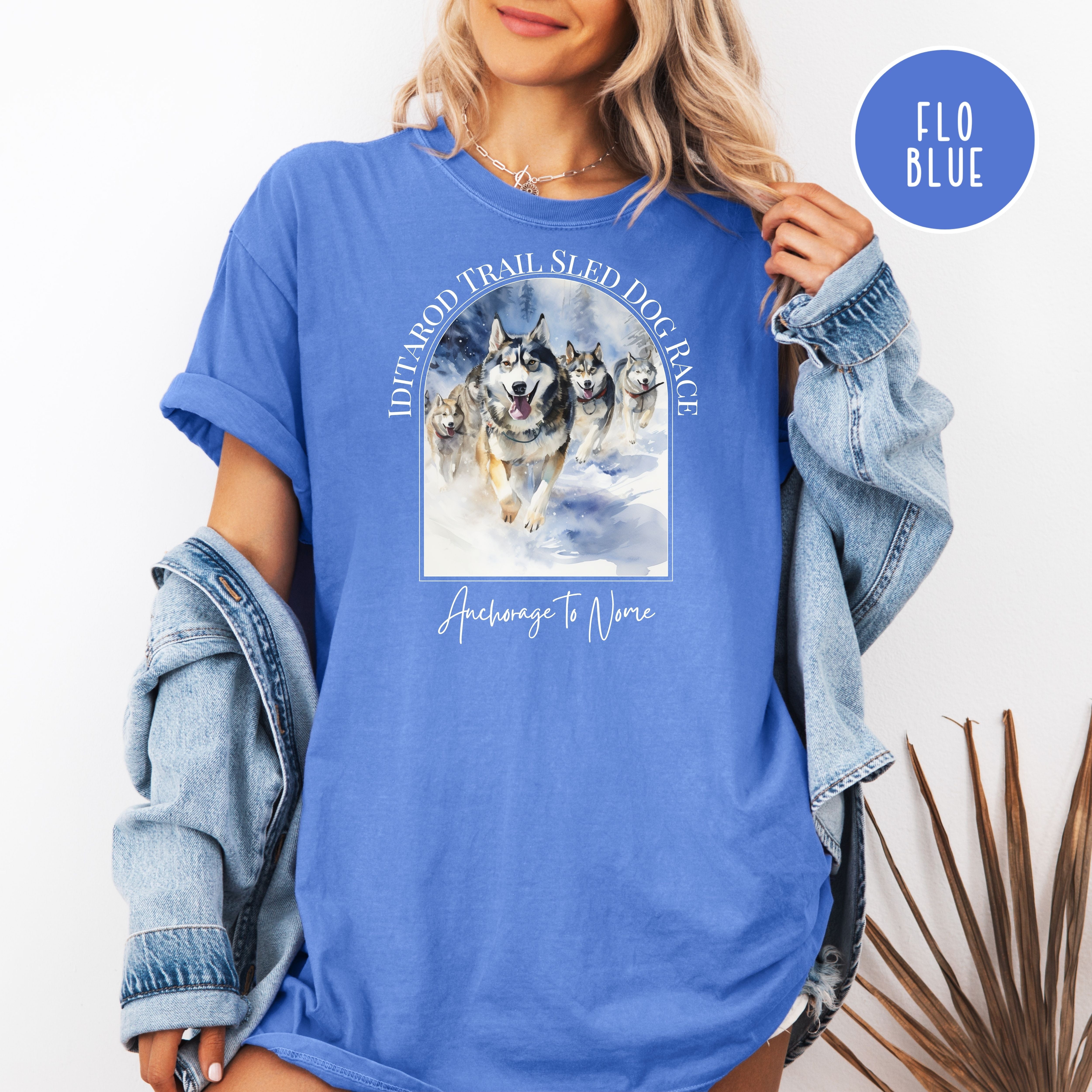 Iditarod Dog Race Comfort Colors T-Shirt, Alaskan Huskies Shirt