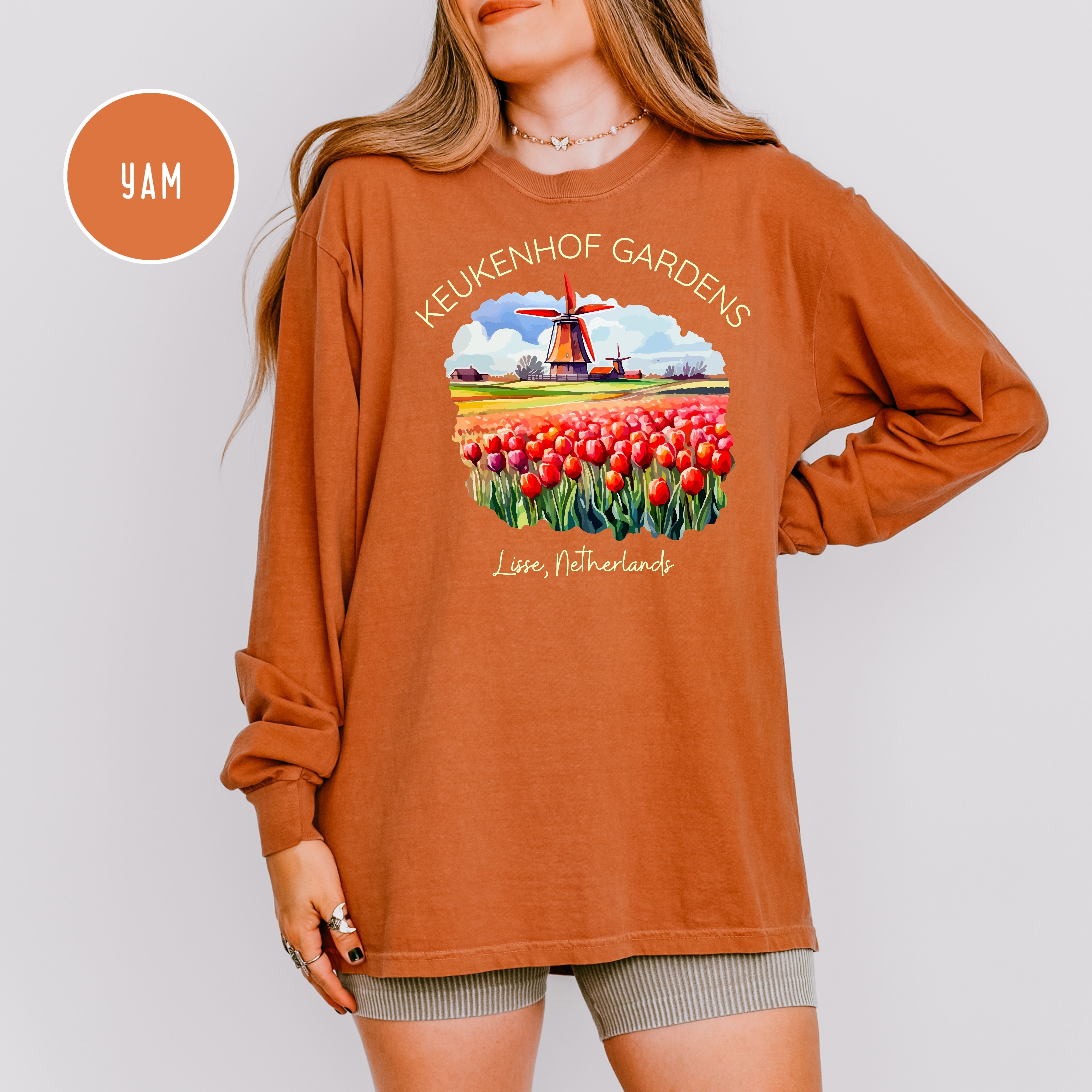 Lisse Netherlands Comfort Colors Long Sleeve Tee Shirt Gift, Gardens of Netherlands, Keukenhof Gardens, Lisse Netherlands Vacation Gift