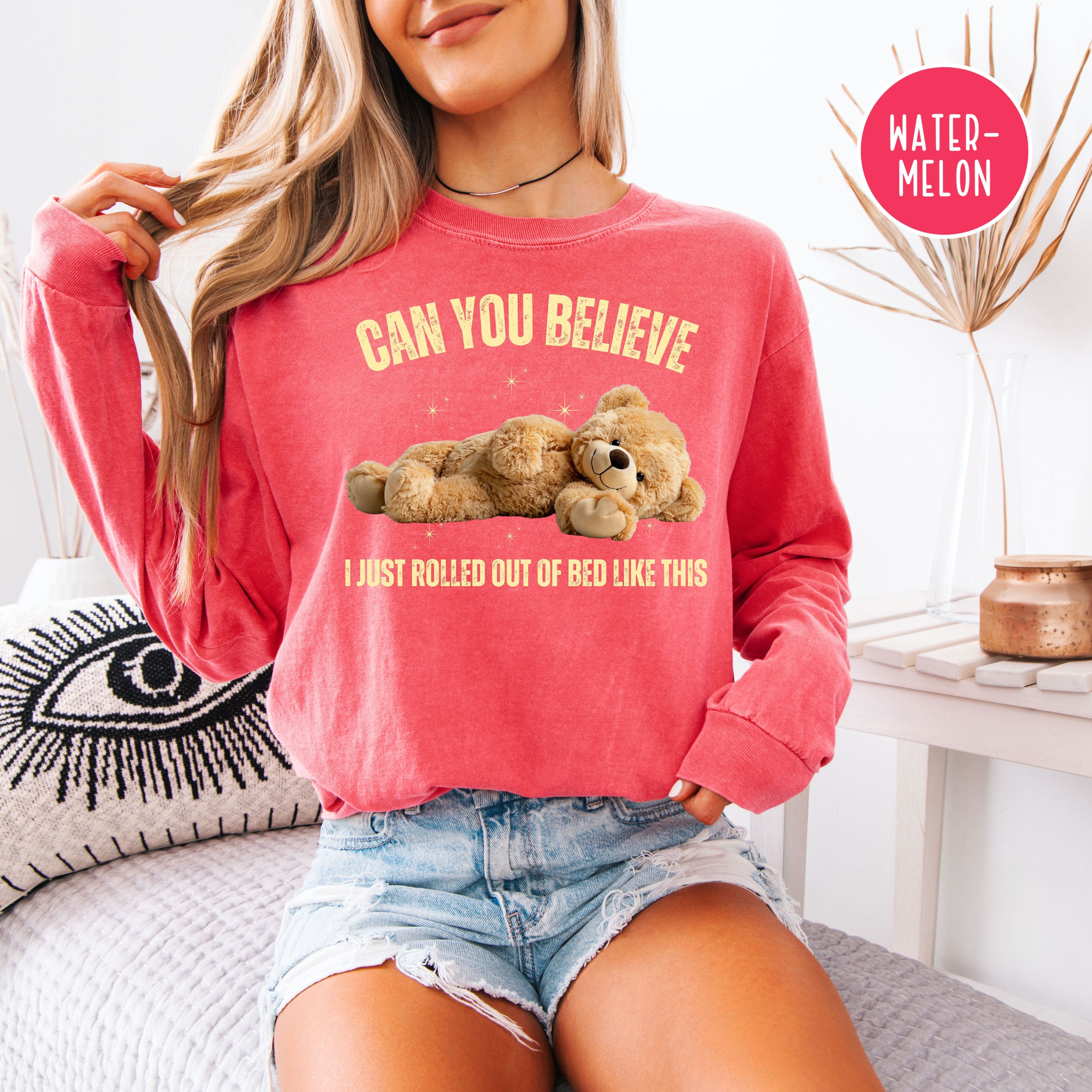 Funny Teddy Bear Long Sleeve Comfort Colors T-Shirt