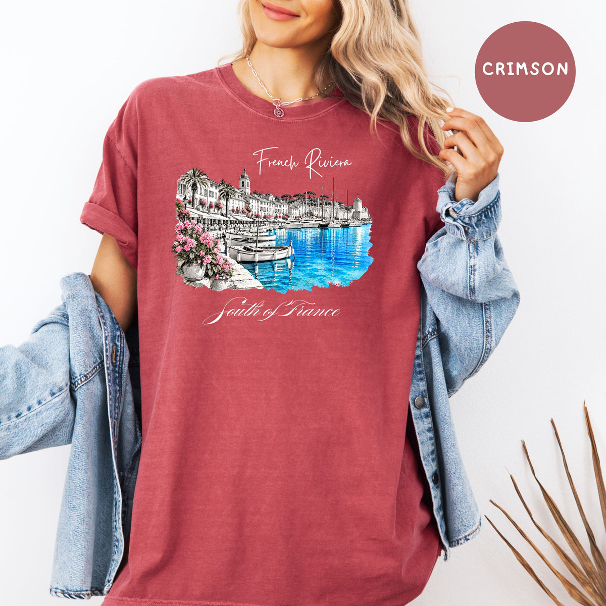 French Riviera Comfort Colors T-Shirt, South of France Vacation Gift Shirt, Mediterranean Coast Shirt, Cote d'Azur Gift, France Travel Shirt