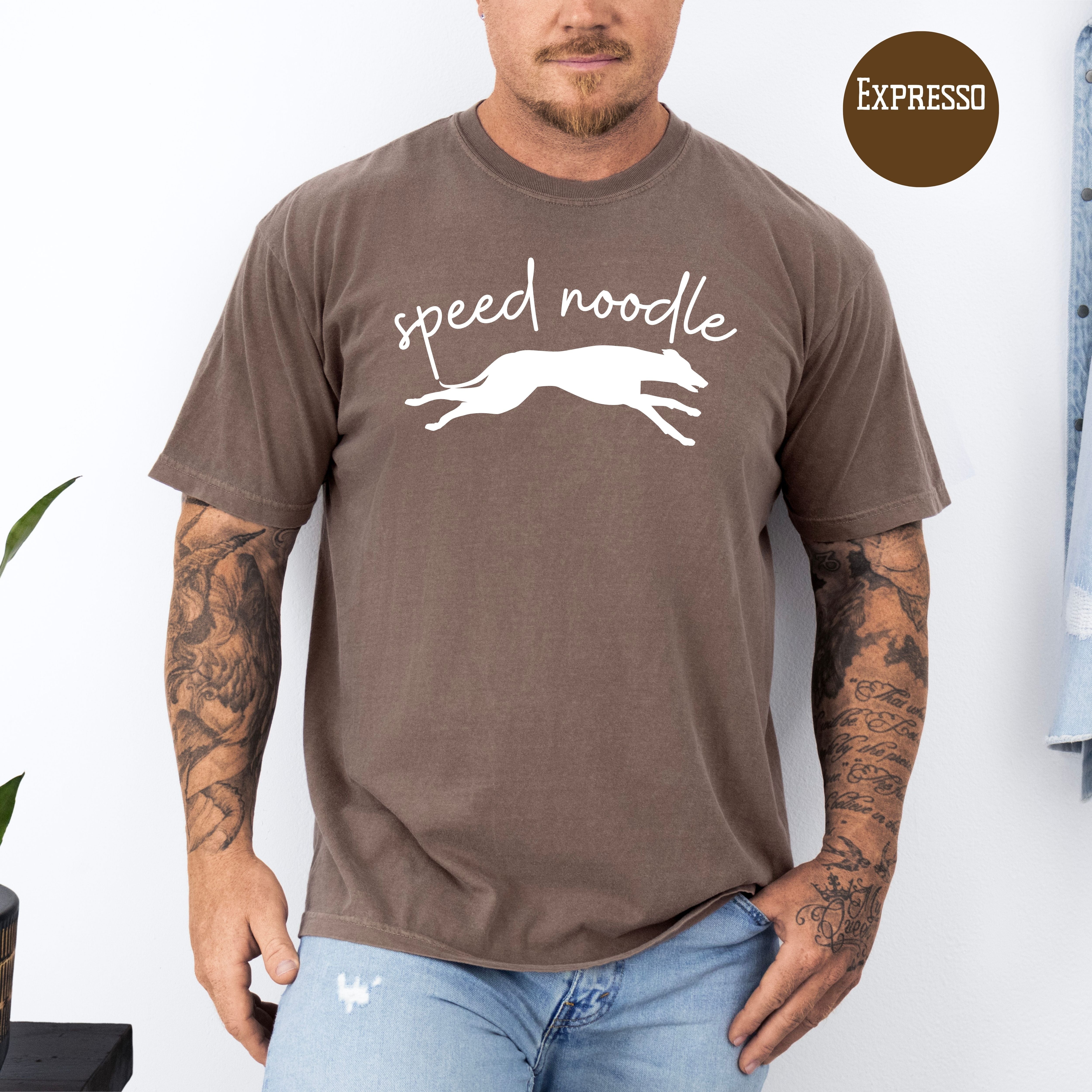 Speed Noodle Greyhound Lover Unisex Comfort Colors T-Shirt, Dog Lover Gift Shirt, Funny Animal Lover Shirt