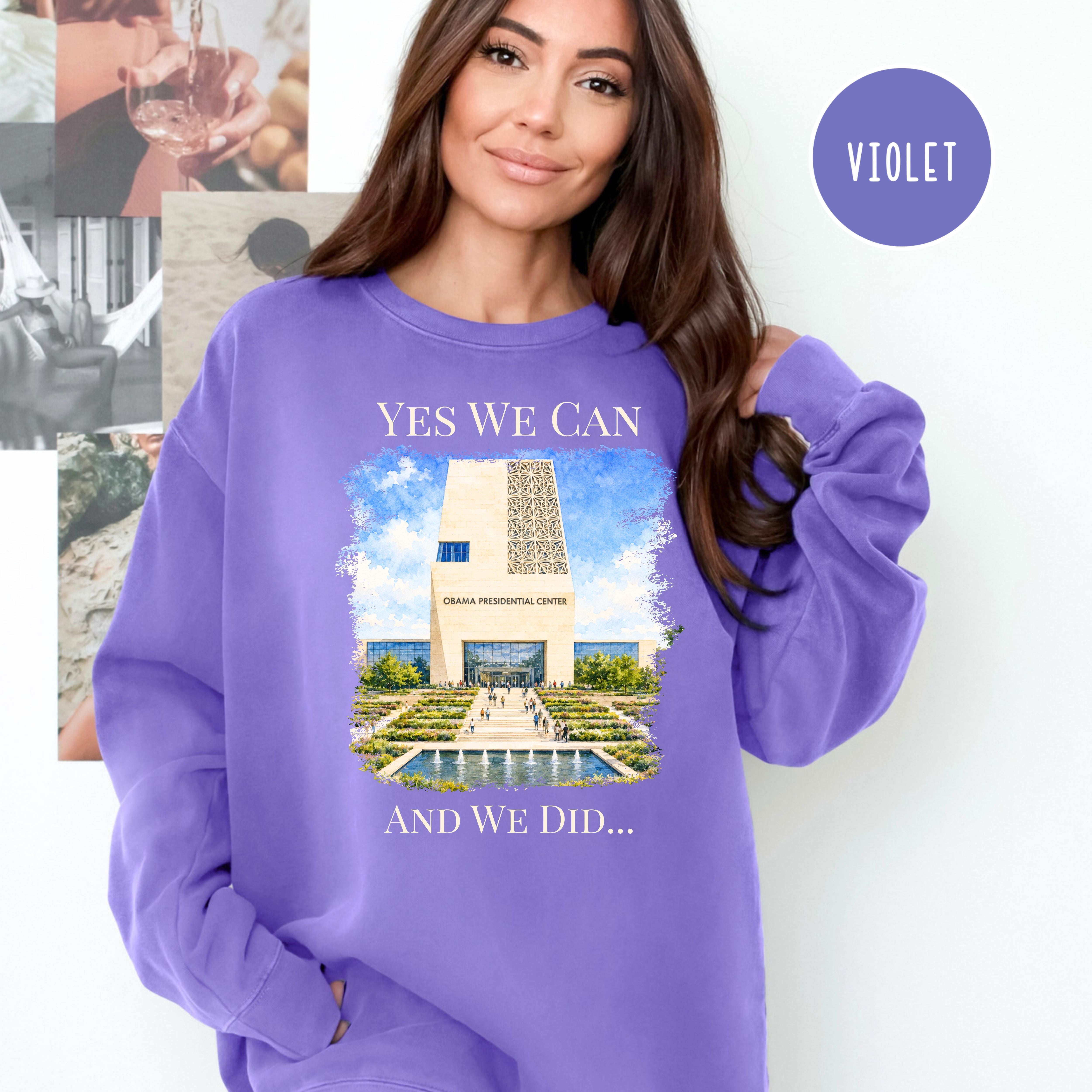 Obama Presidential Center Unisex Comfort Colors Sweatshirt, President Obama Gift Shirt, Obama Memorabilia, Yes We Can Shirt, Political Gift
