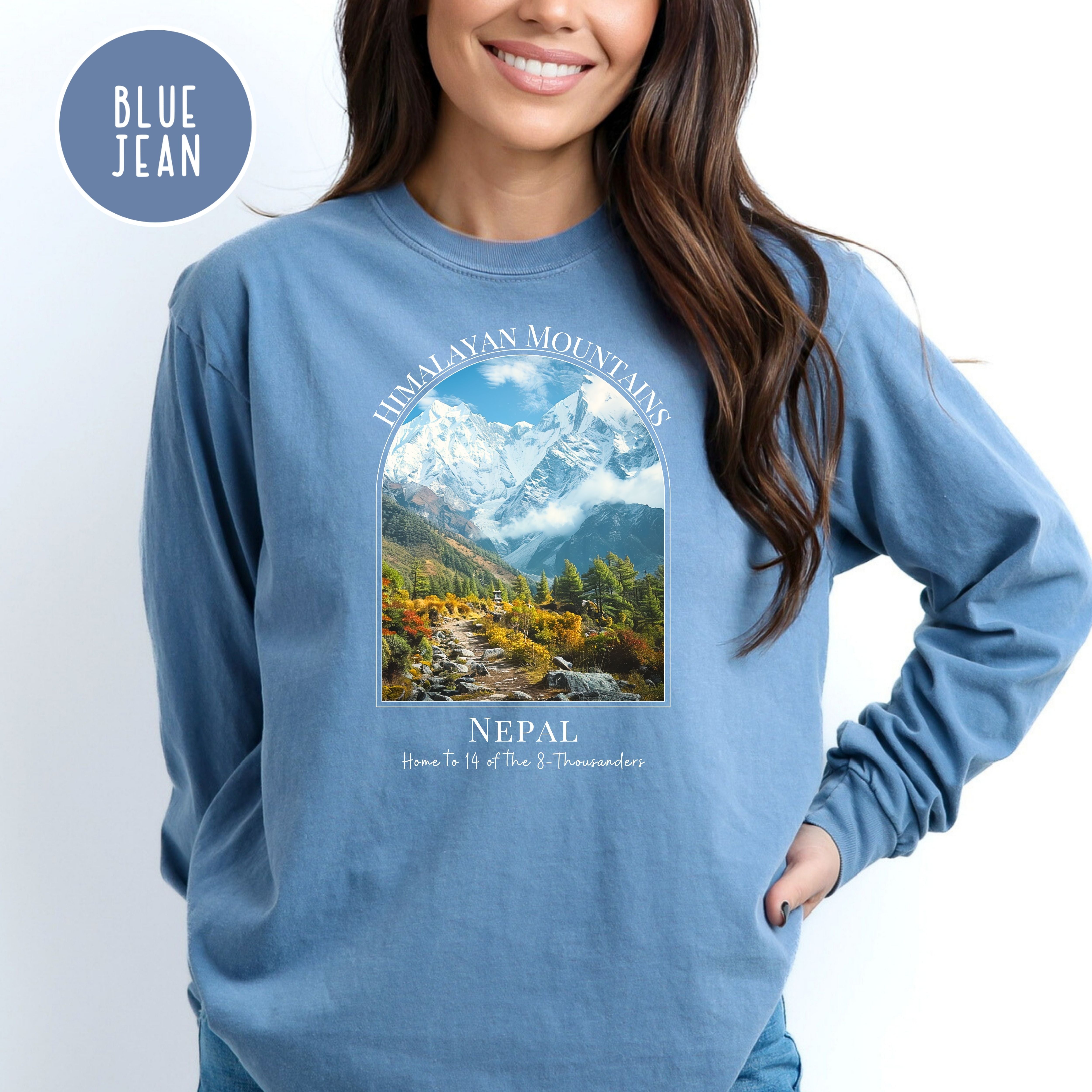 Himalayan Mountains Comfort Colors® Long Sleeve Tee