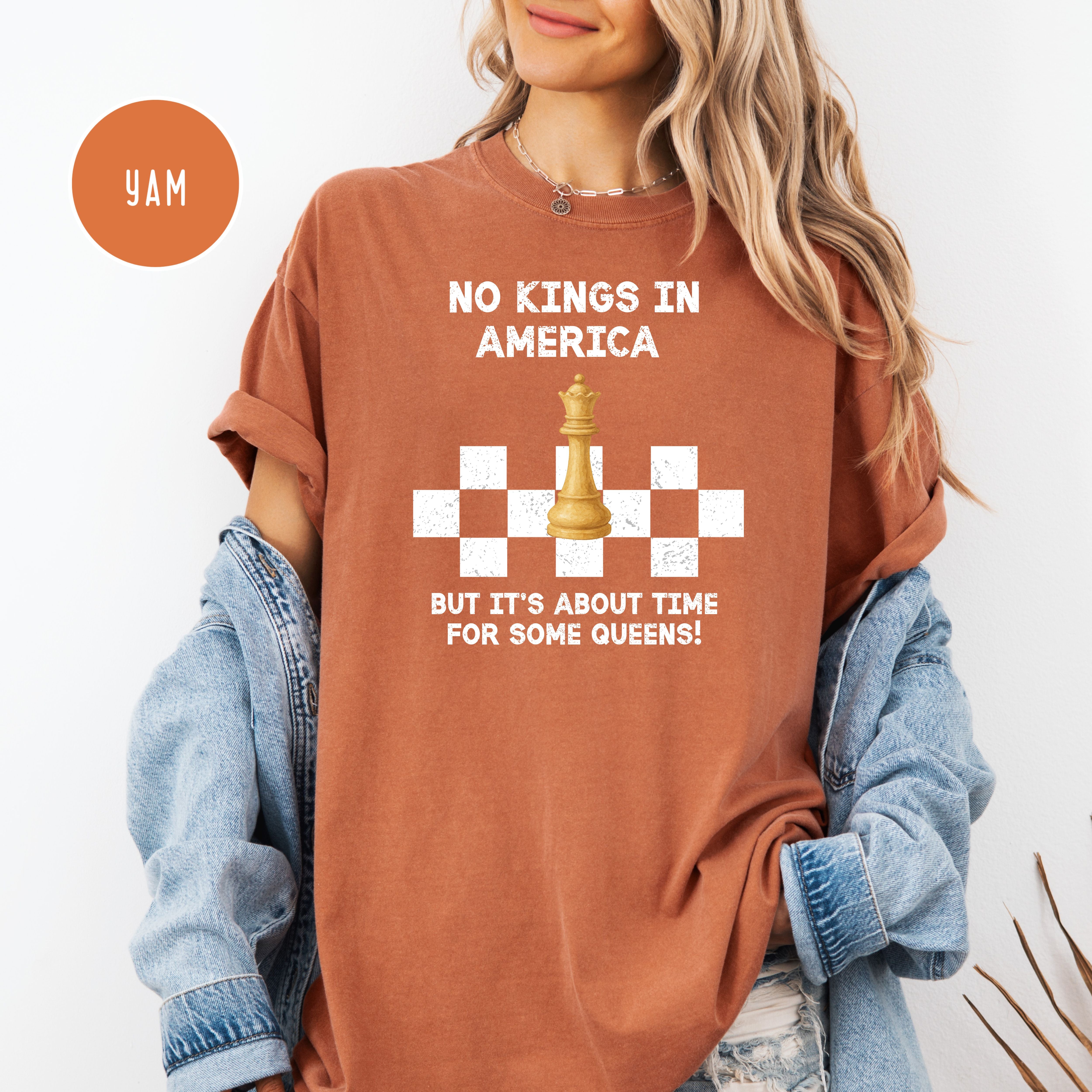Chess Lover No Kings in America Anti-Trump Protest Comfort Colors Tee