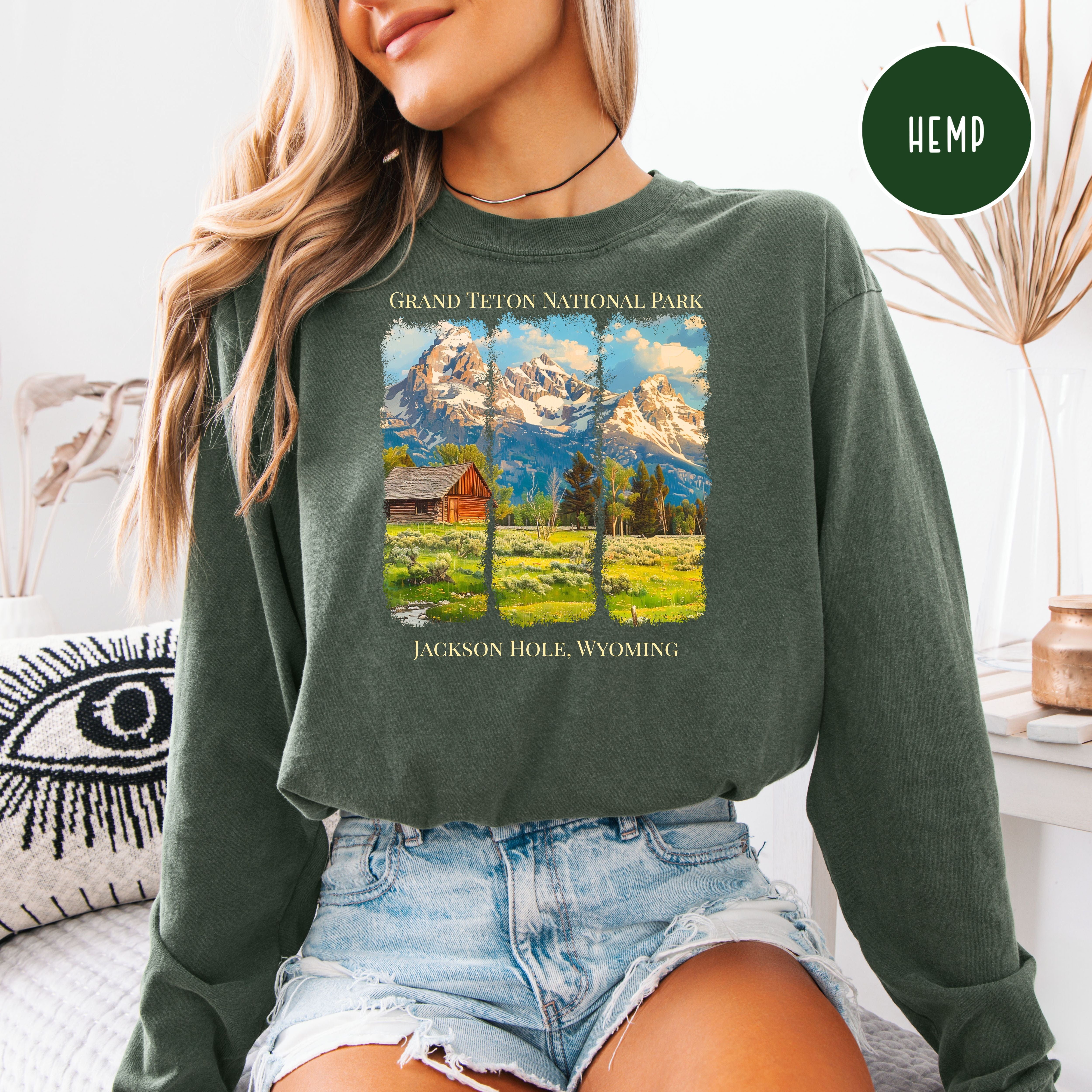 Grand Teton National Park Long Sleeve Comfort Colors Tee