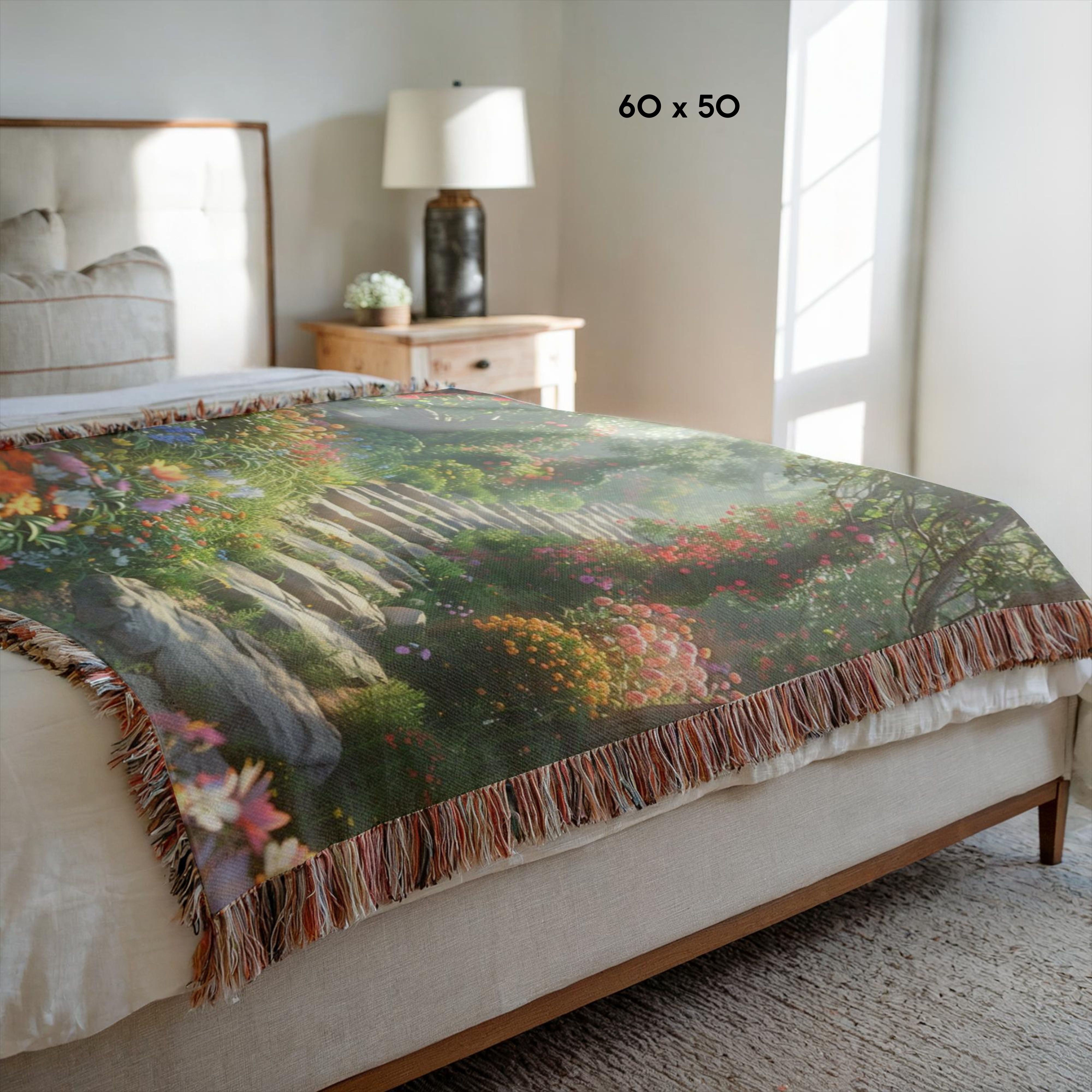 Beautiful Garden Steps Woven Throw Blanket