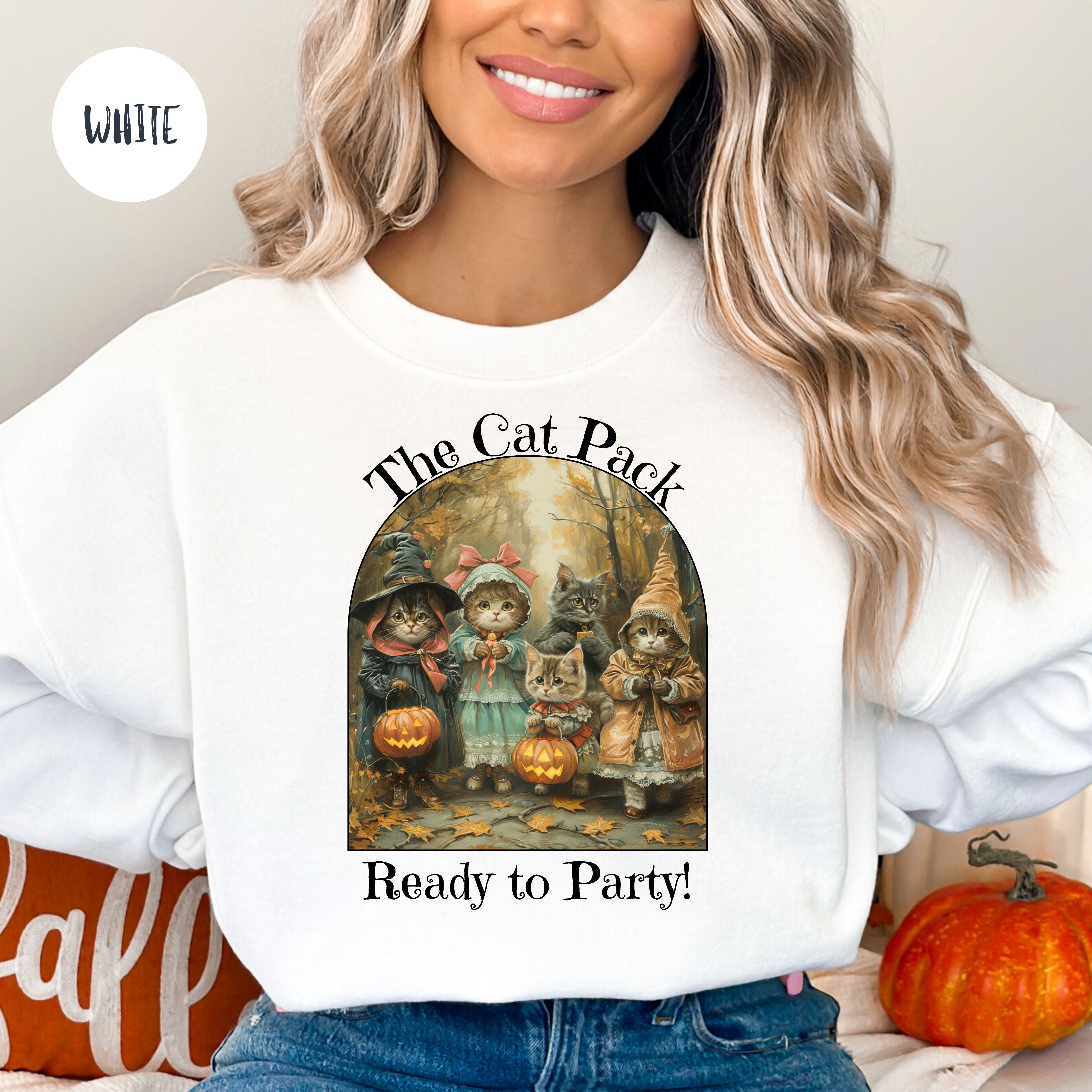 The Cat Pack Cats Dressed for Halloween Sweatshirt