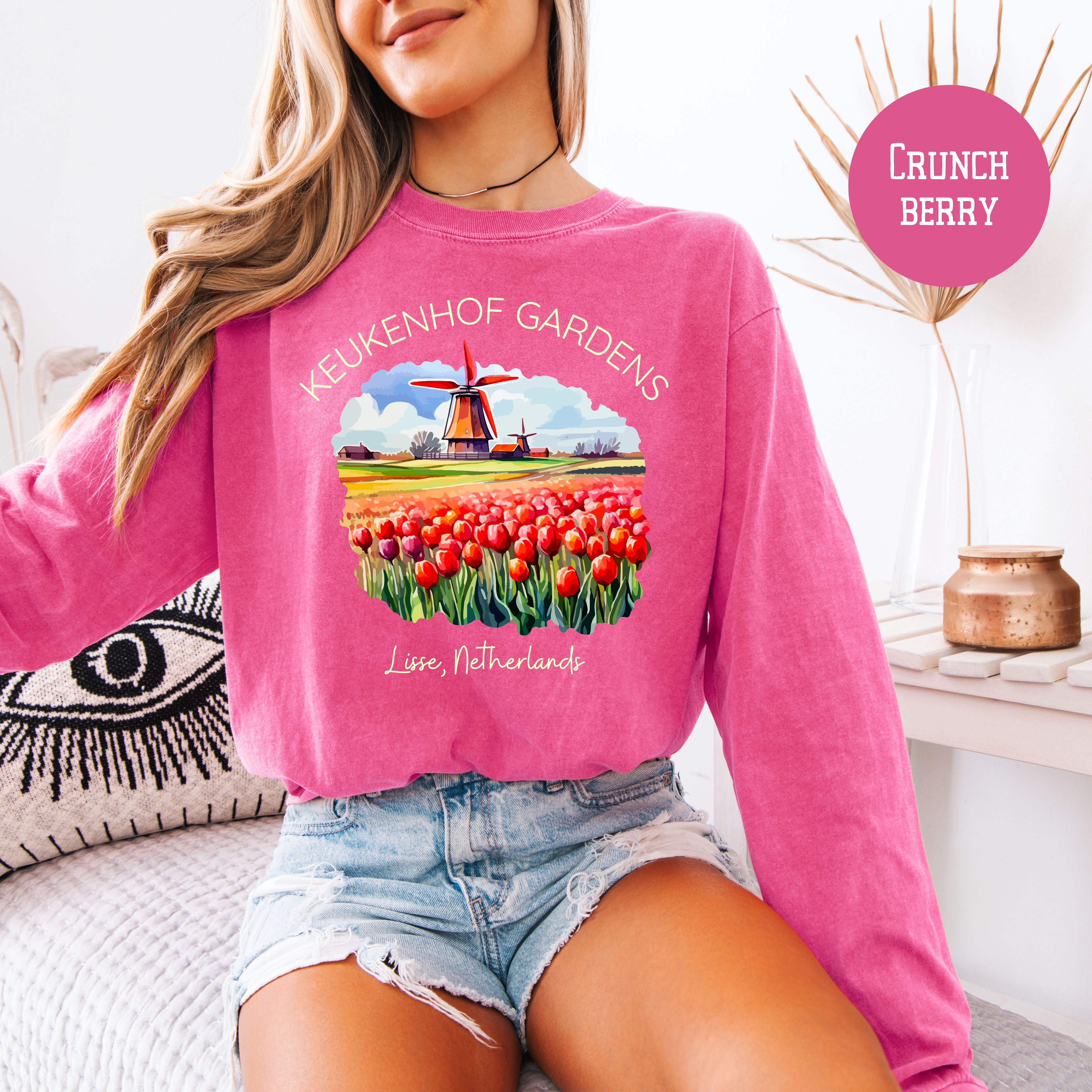 Lisse Netherlands Comfort Colors Long Sleeve Tee Shirt Gift, Gardens of Netherlands, Keukenhof Gardens, Lisse Netherlands Vacation Gift