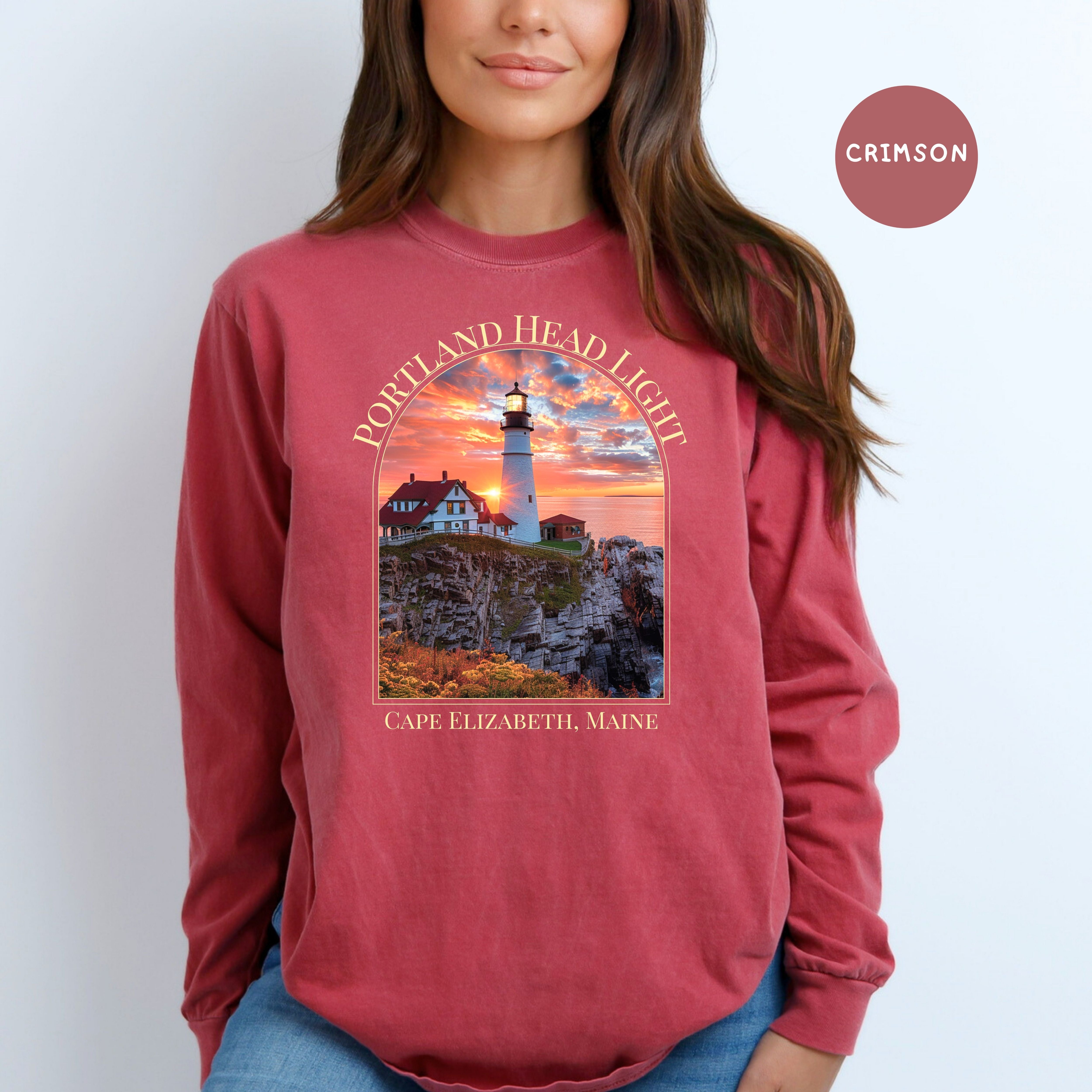 Portland Head Light Cape Elizabeth Maine Comfort Colors® Long Sleeve Tee