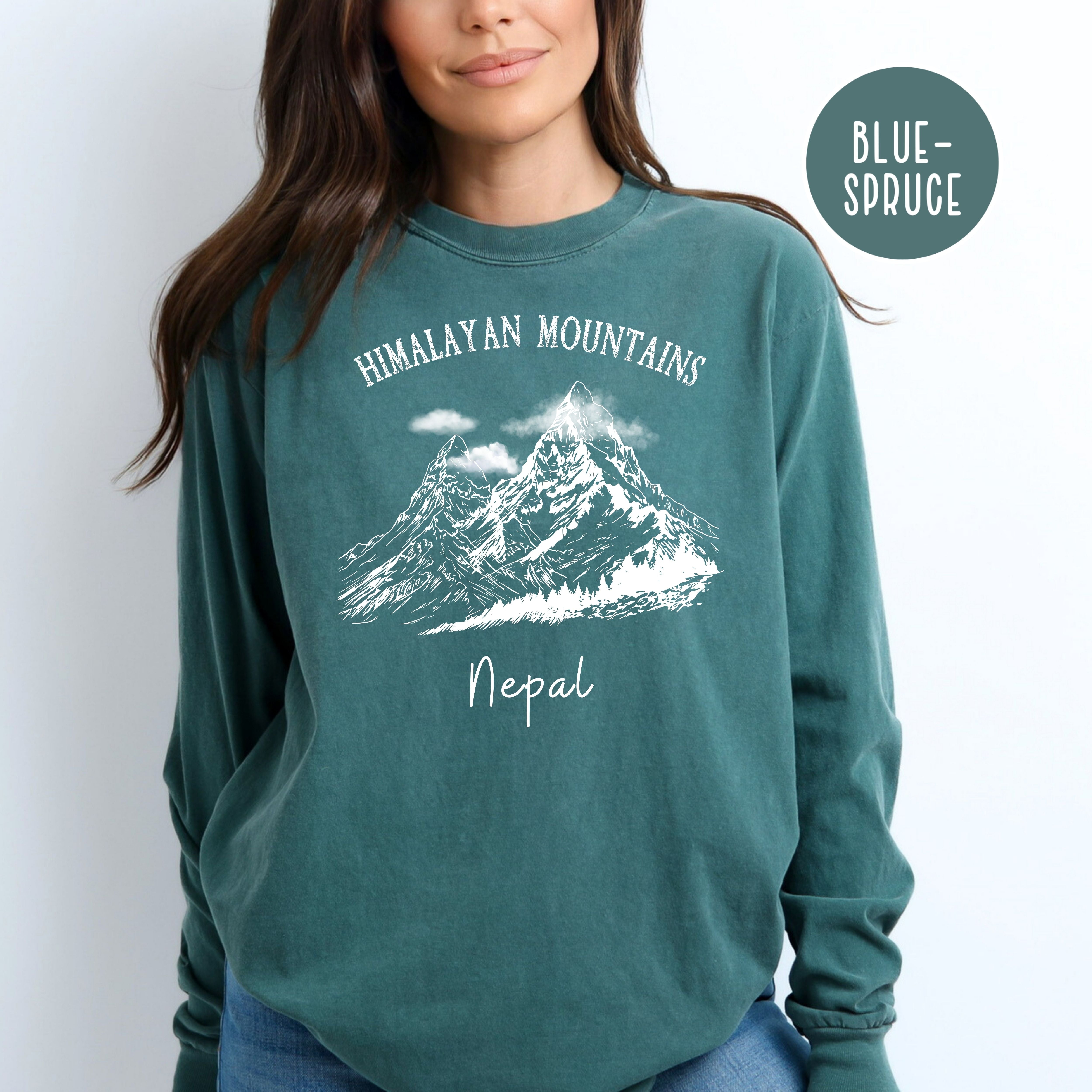 Himalayan Mountains Comfort Colors® Long Sleeve Tee