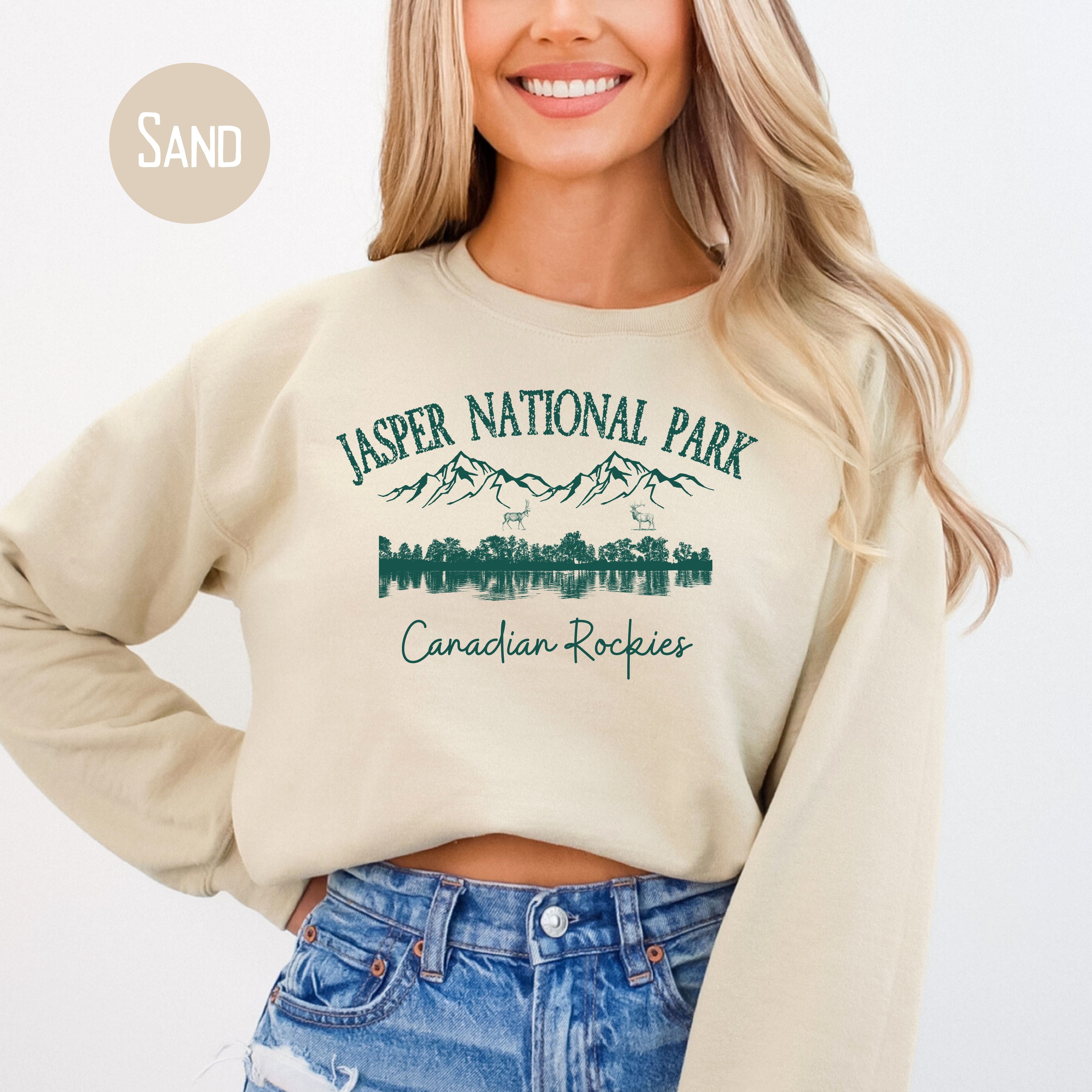 Jasper National Park Canadian Rockies Grunge Style Sweatshirt
