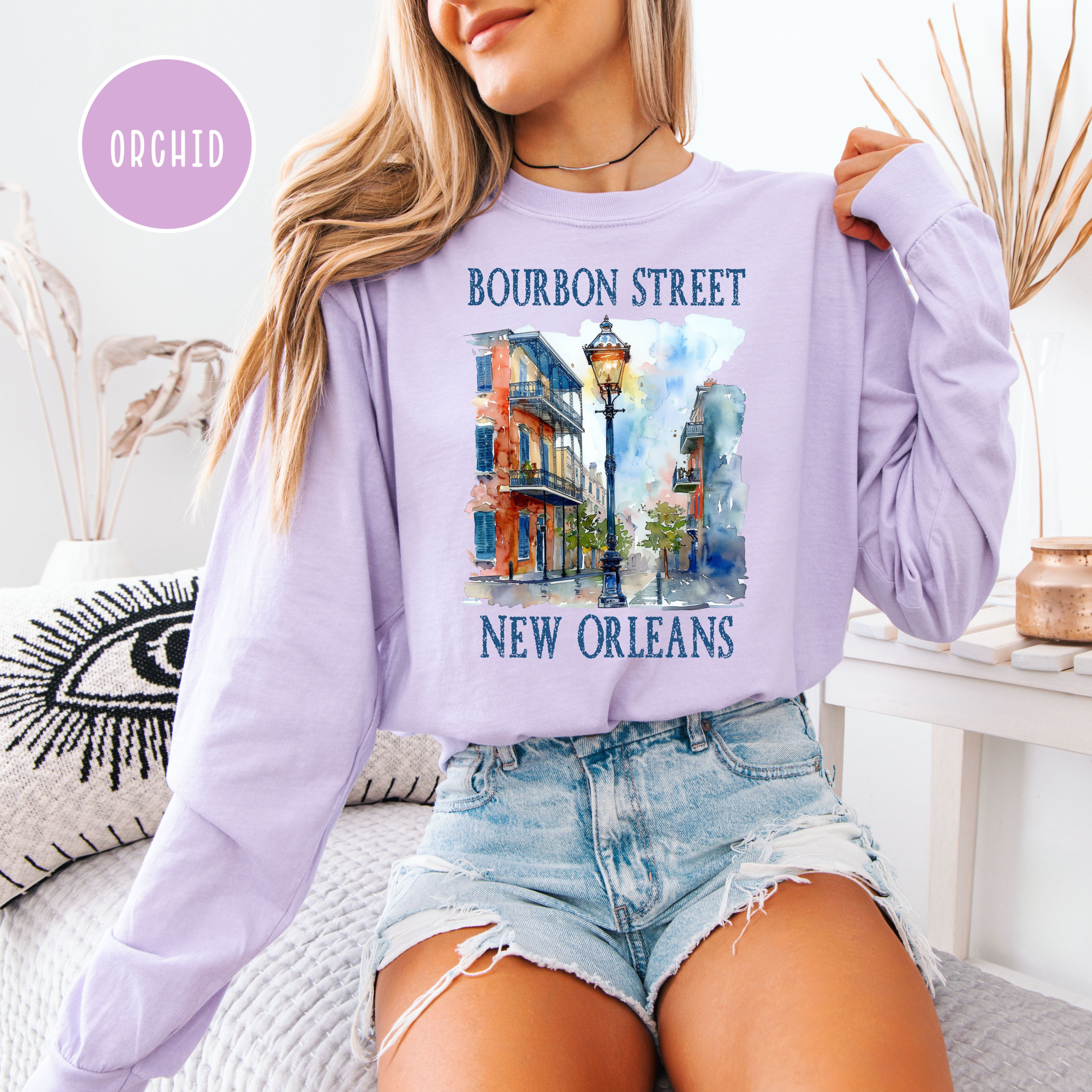 Bourbon Street New Orleans Unisex Long Sleeve Comfort Colors T-Shirt